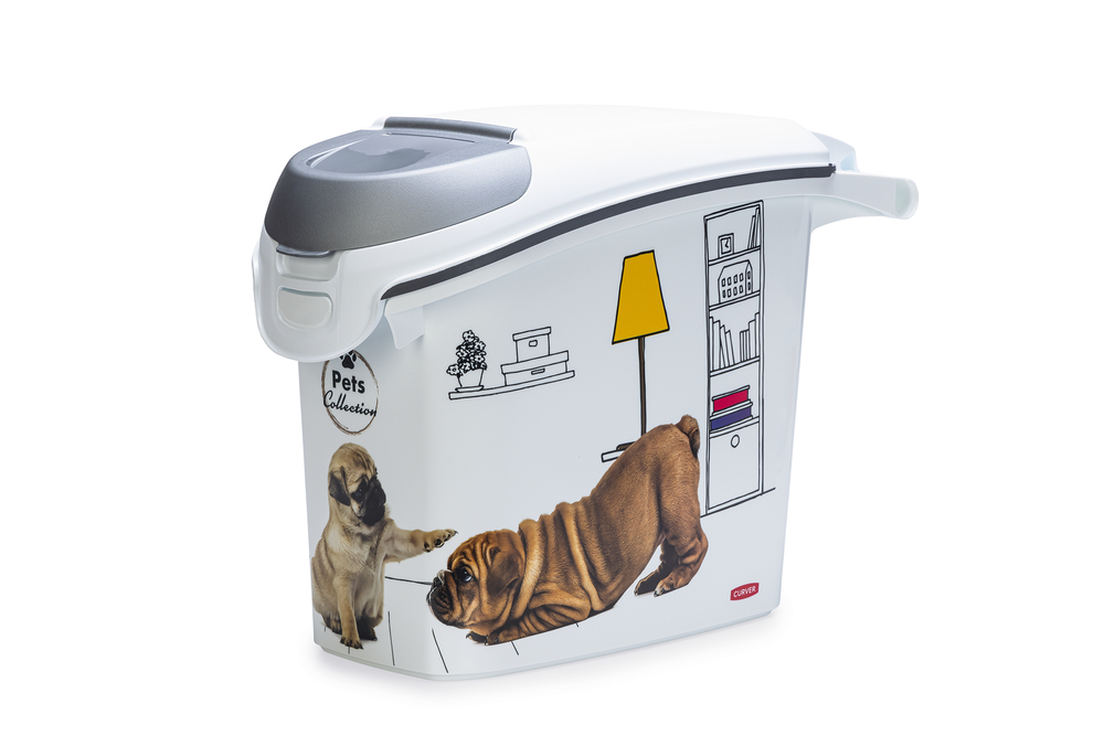 Curver Hond - Voercontainer - 15 Liter - Wit Grijs