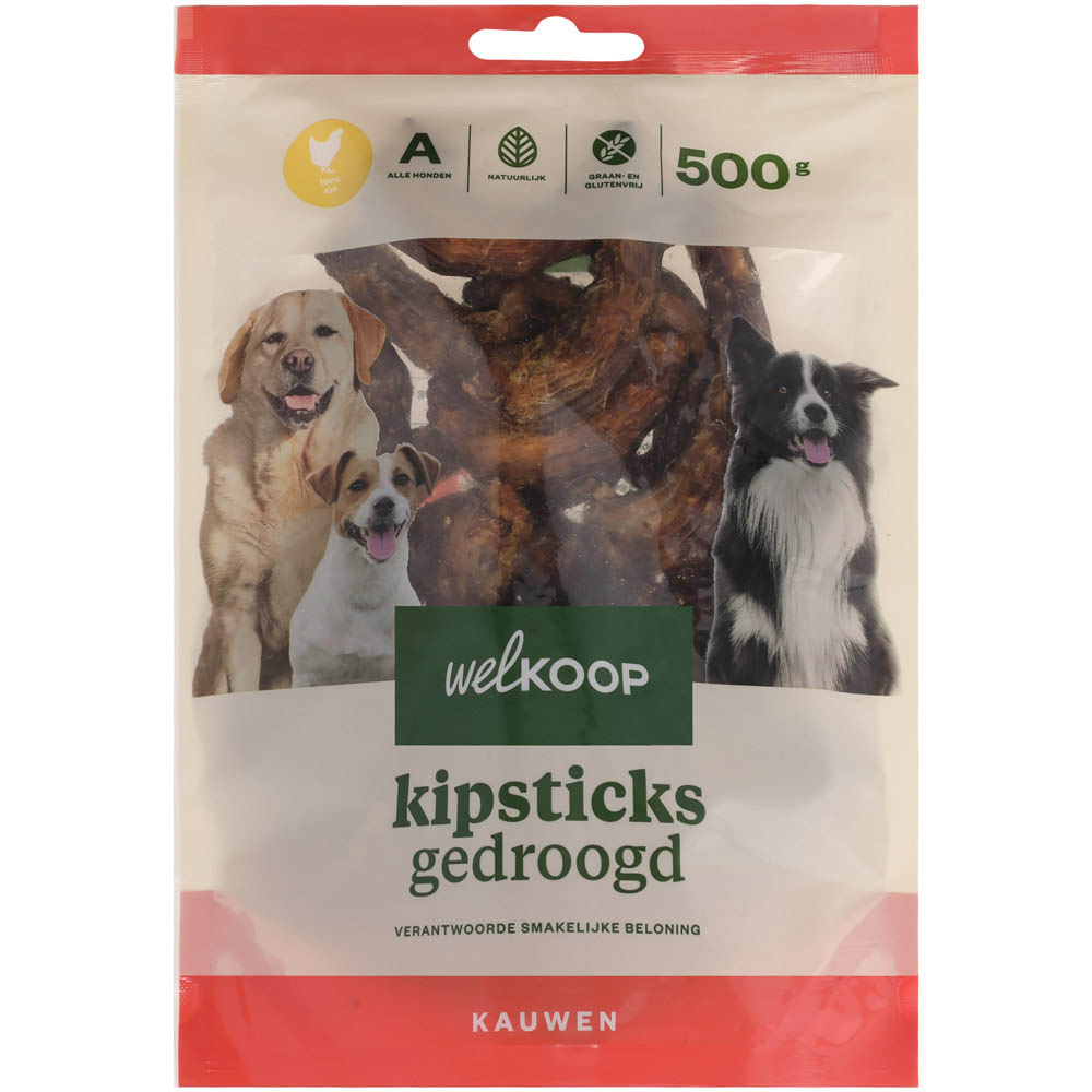Welkoop - Kipsticks Gedroogd - 500 Gram - kip