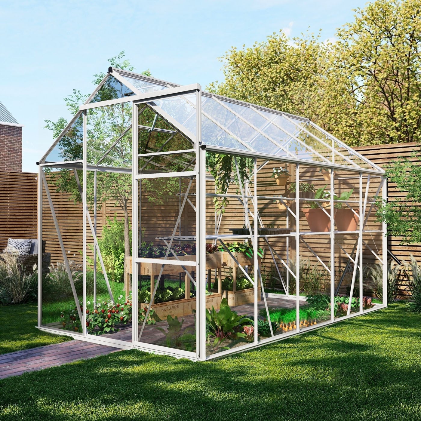 Royal Well Kate III Full Options - Tuinkas - Wit - 217x192x314 cm - Veiligheidsglas