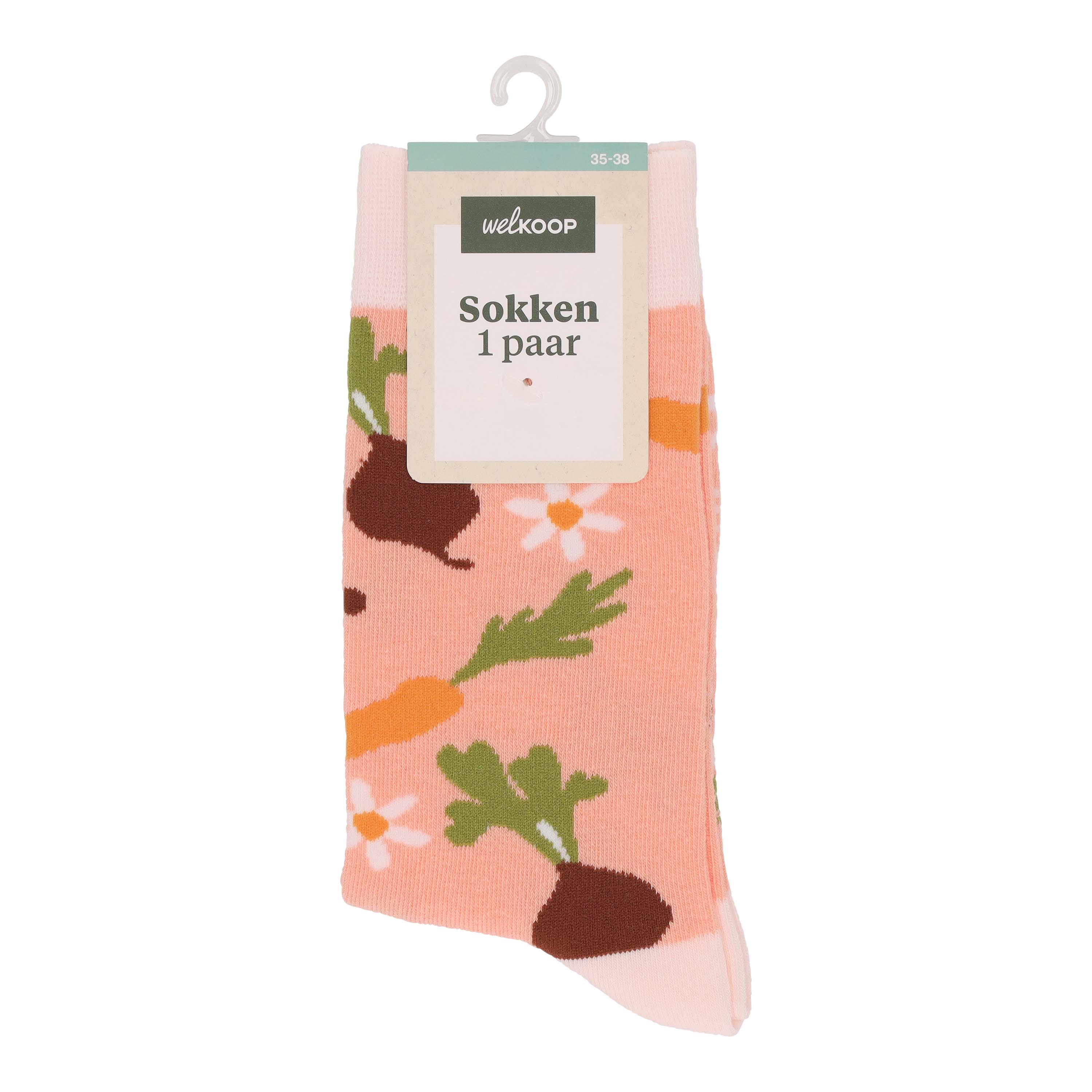 Welkoop Fun Groenten - Sokken - Roze - 35-38