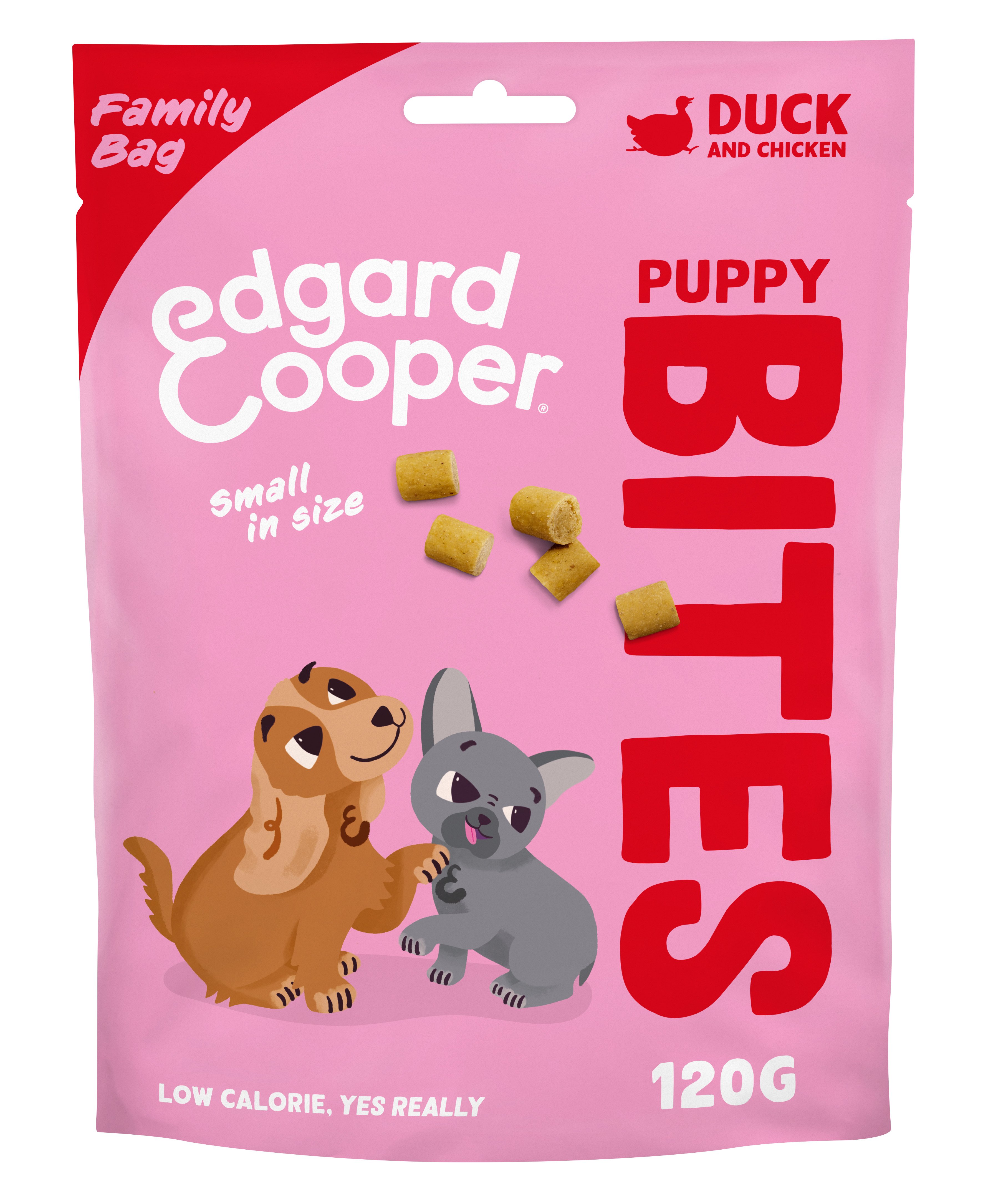 Edgard en Cooper Bites Pup - Hondensnack - 120 Gram - Eend, kip - S