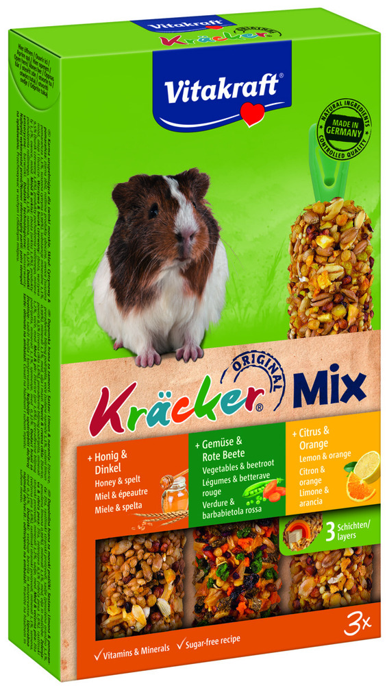 Vitakraft Kräcker Triomix - Caviasnack - 3 Stuks - groente Vitakraft Kräcker Triomix - Caviasnack - 3 Stuks - groente