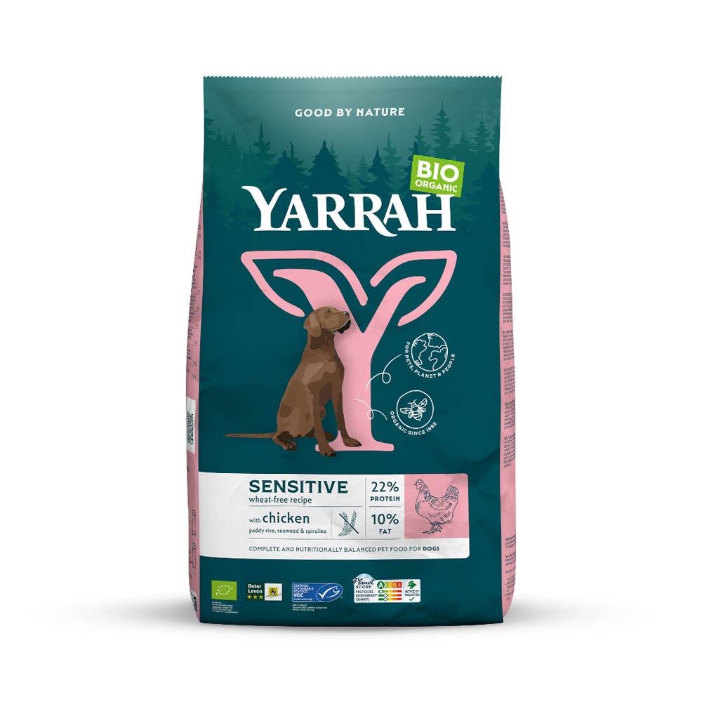 Yarrah Adult Senstitive Biologisch - Hondenvoer - 10 Kilogram - kip, rijst
