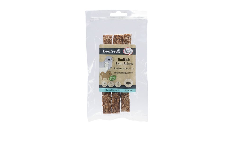 Beeztees Roodbaarshuid - Hondensnack - 75 Gram - vis
