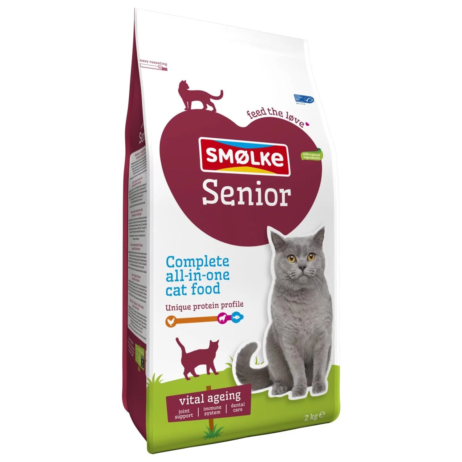 Smölke Senior - Kattenvoer - 2 Kilogram - vis, lam, kip