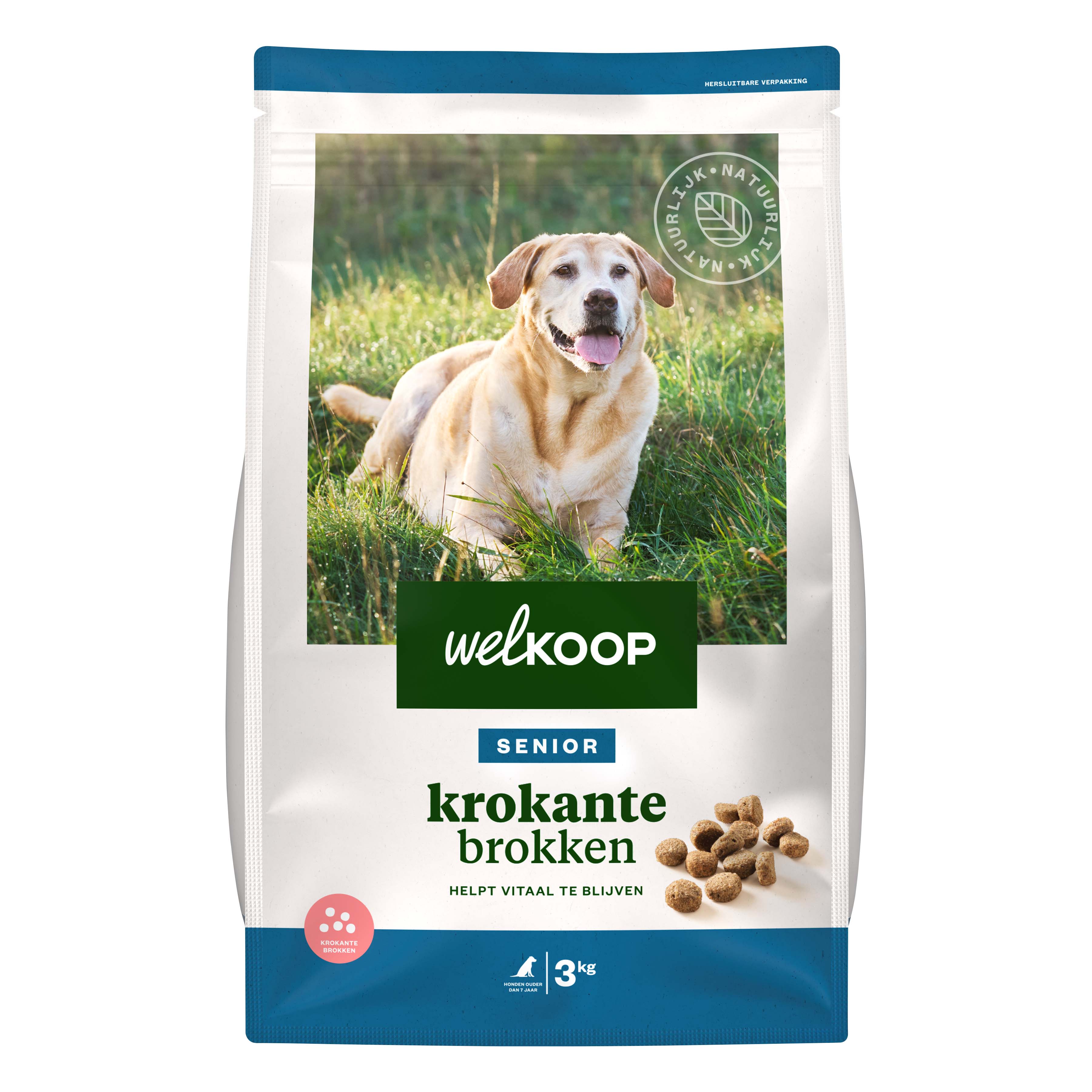 Welkoop Senior Krokante brokken - Hondenvoer - 3 Kilogram - kip