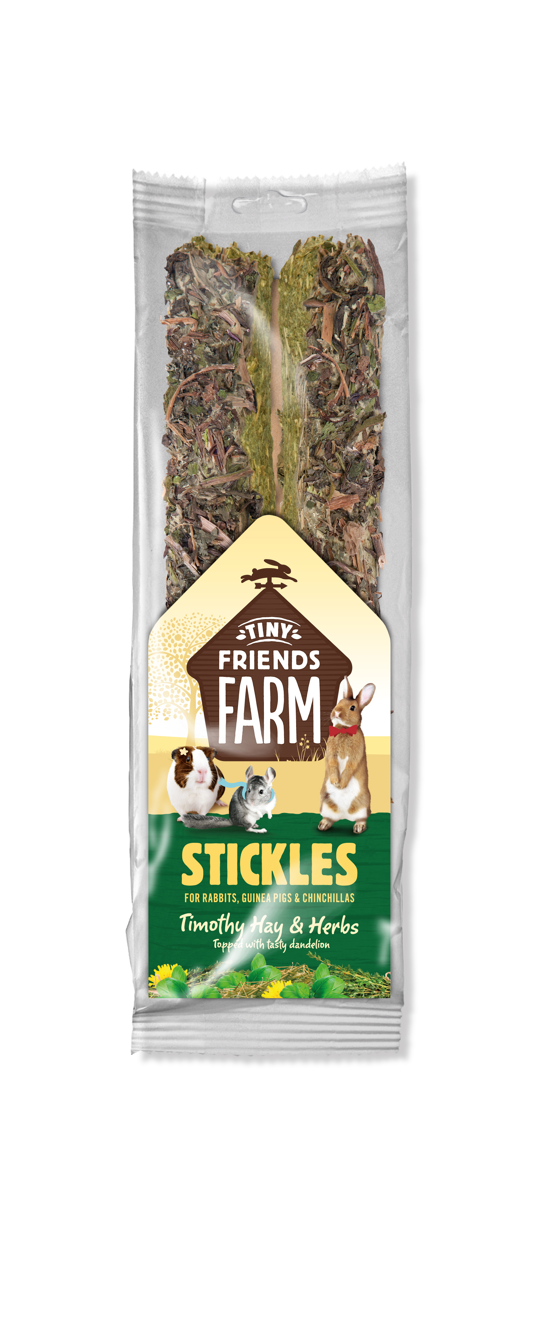Tiny Friends Farm Stickles  - Konijnensnack - Timothy hooi, kruiden & paardenbloem - Kruiden