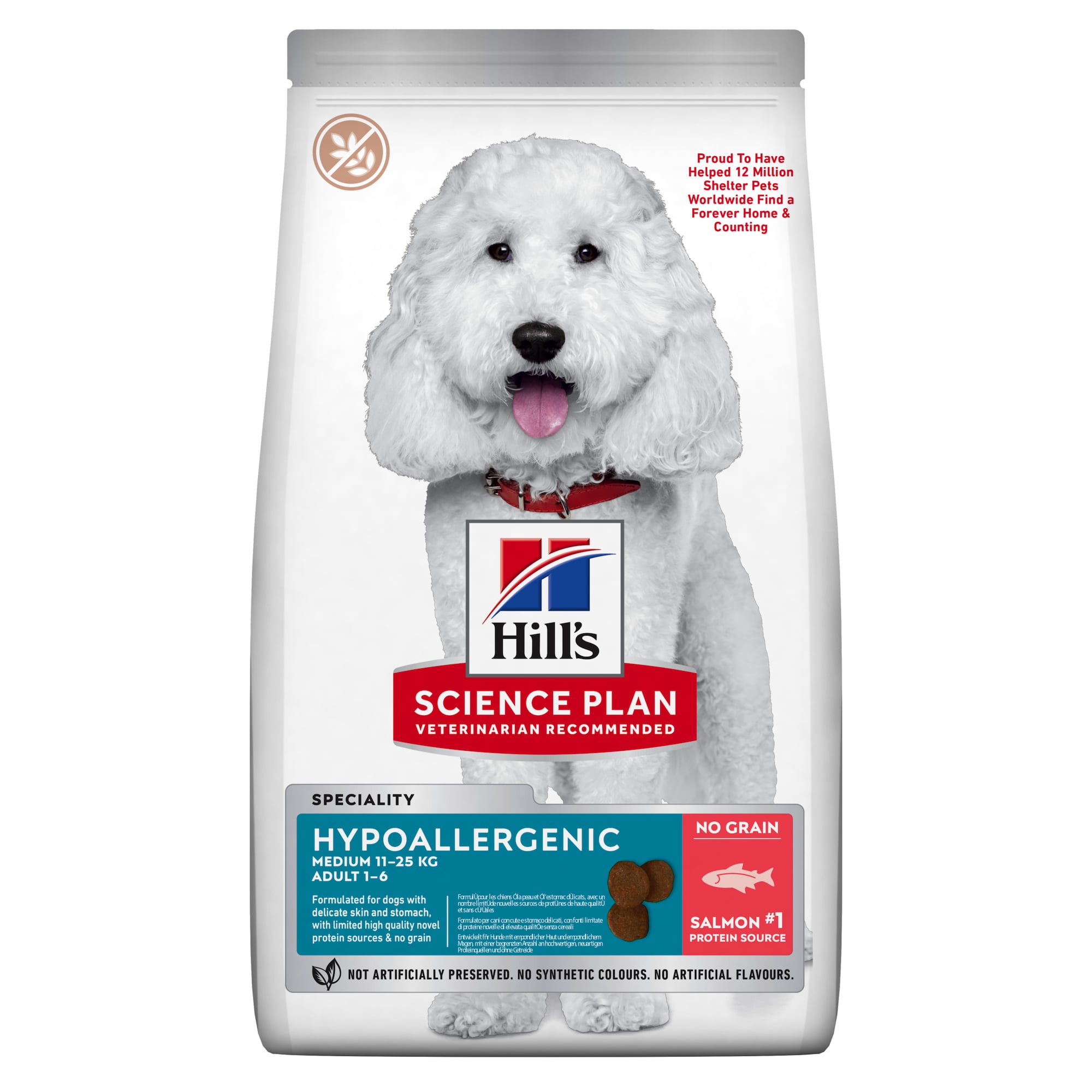 Hill's Science Plan Adult Hypoallergenic Medium - Hondenvoer - 2.5 Kilogram - zalm