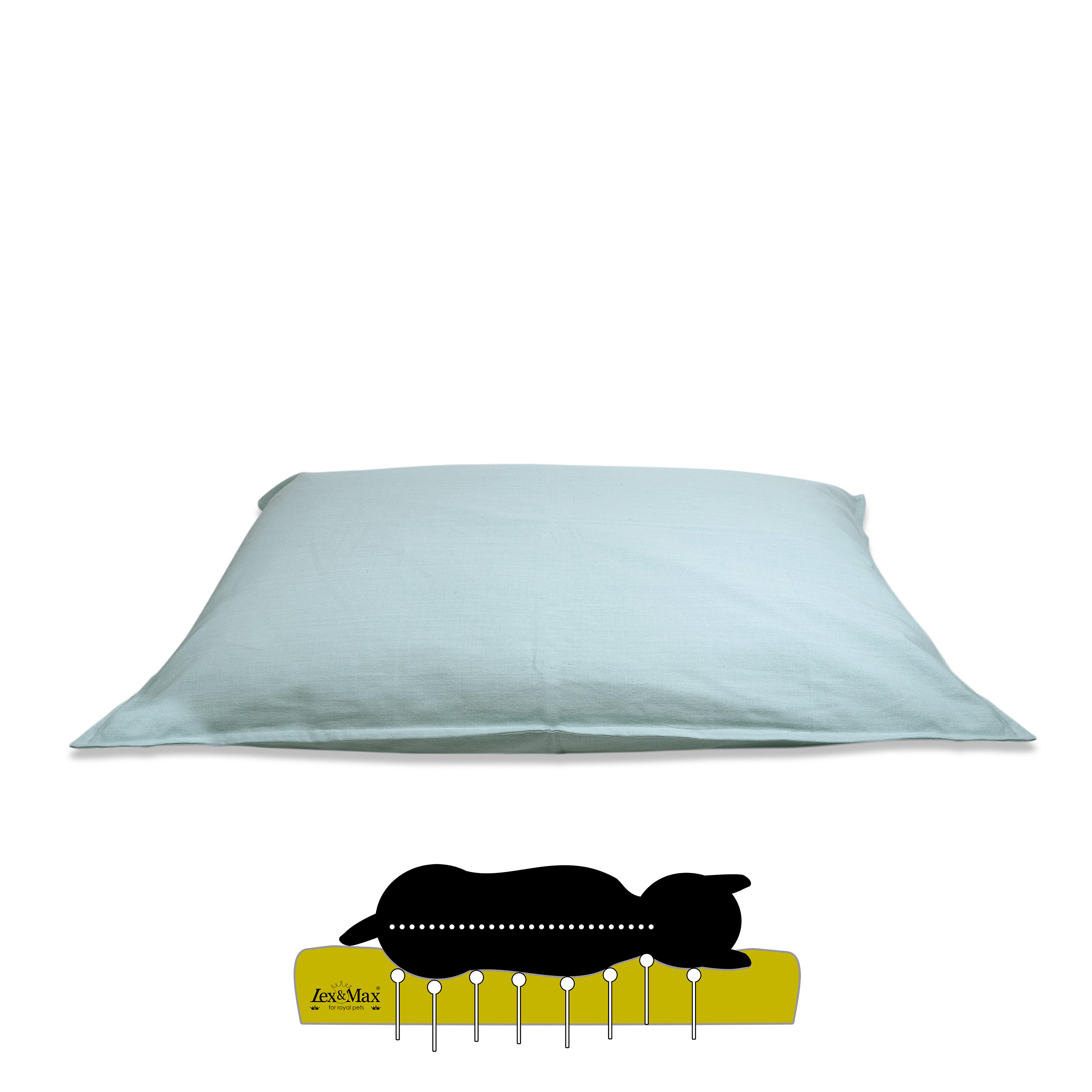 Lex & Max Tivoli - Orthopedisch Hondenkussen - Mint - 70x100x16 cm - L