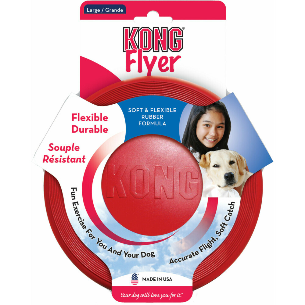 Kong Flyer Frisbee - Hondenspeelgoed - Rood - 30x24.2x3.5 cm
