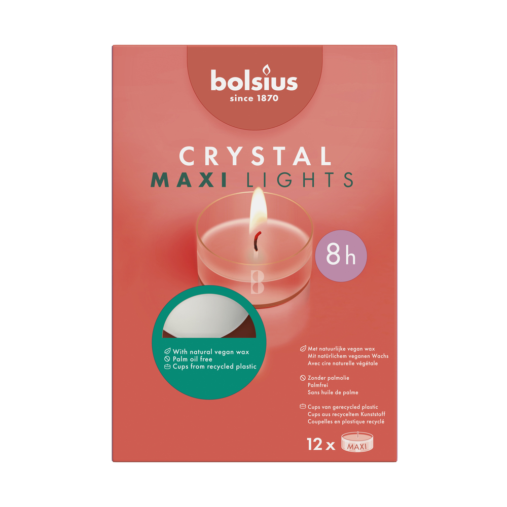 Bolsius Crystal Lights 8u - Waxinelichtjes - 18.3 cm - Wit Bolsius Crystal Lights 8u - Waxinelichtjes - 18.3 cm - Wit