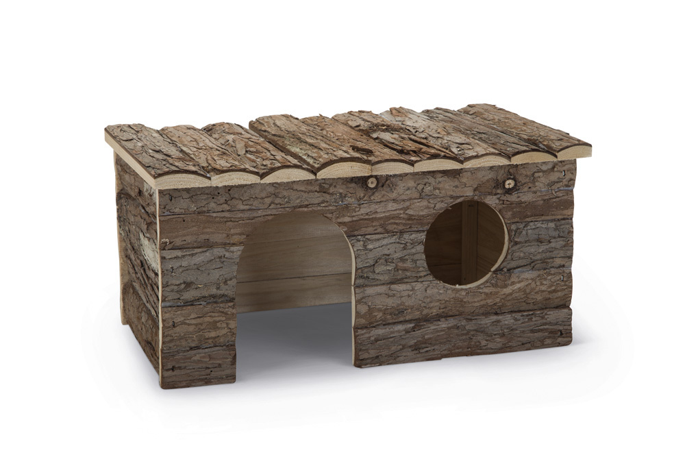 Beeztees Royal Forest Blokhut - Knaagdierspeelgoed - Bruin - 20x23x40 cm