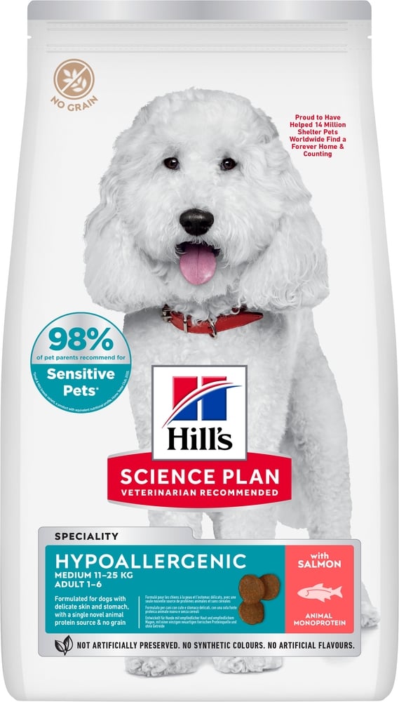 Hill's Science Plan Adult Hypoallergenic Large - Hondenvoe - 12 Kilogram - zalm Hill's Science Plan Adult Hypoallergenic Large - Hondenvoe - 12 Kilogram - zalm
