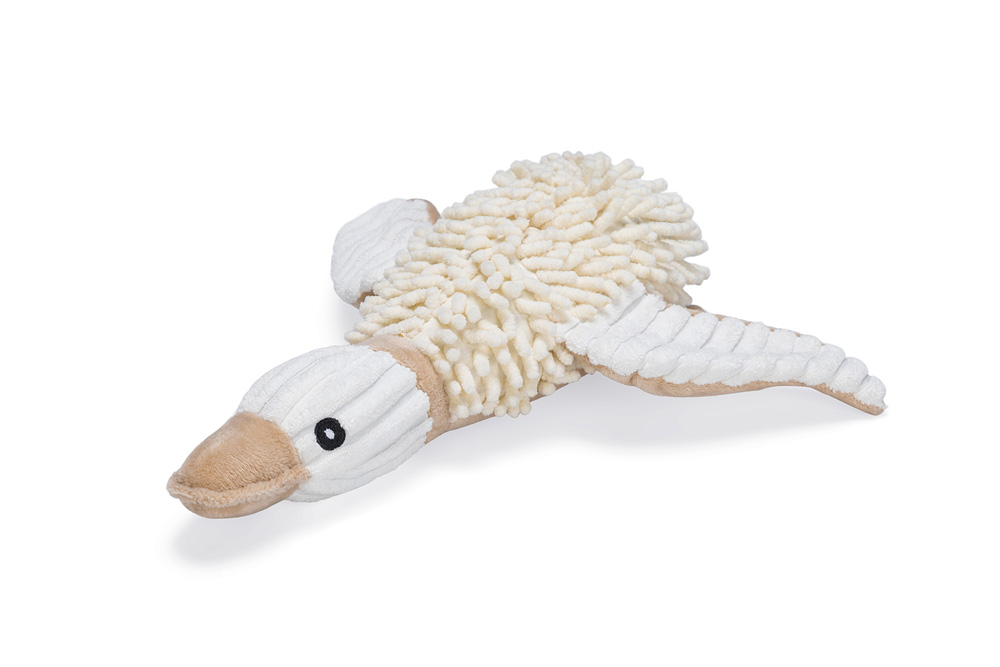 Beeztees Eco Eend Jago - Knuffel - Hondenspeelgoed - Beige - 42x16x11 cm