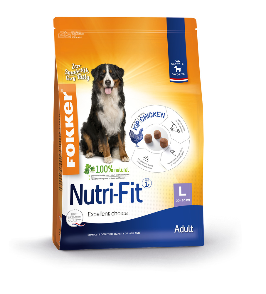 Fokker Nutri-Fit L - Hondenvoer - 13 Kilogram - kip, rijst Fokker Nutri-Fit L - Hondenvoer - 13 Kilogram - kip, rijst