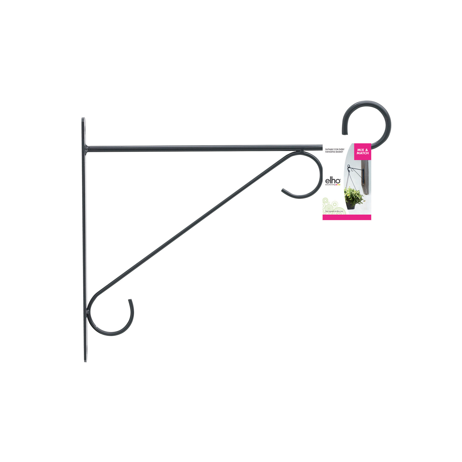 Elho Elegant - Muurhaak - Antraciet - 30 cm