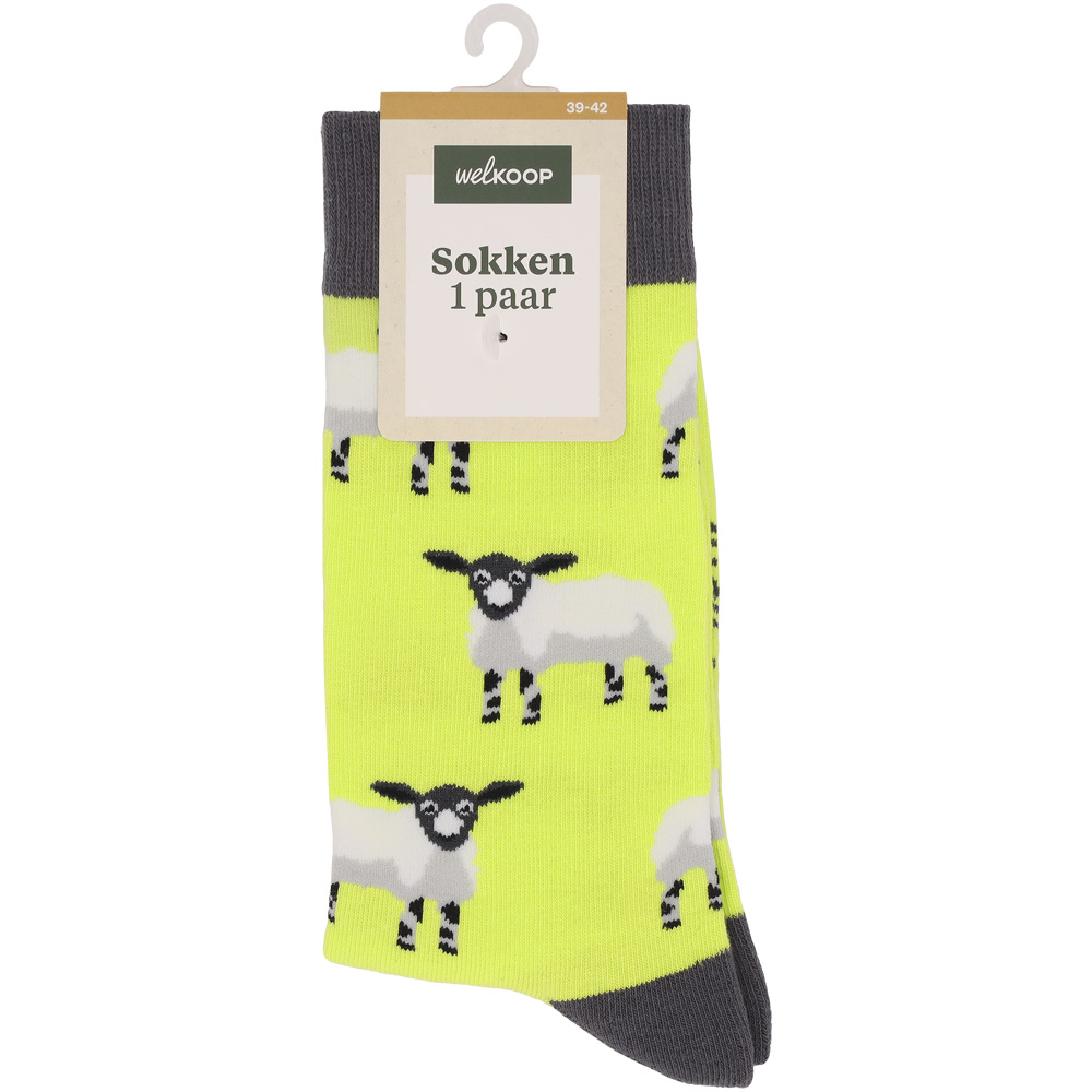 Welkoop Fun Schaap - Sokken - Geel - 35-38