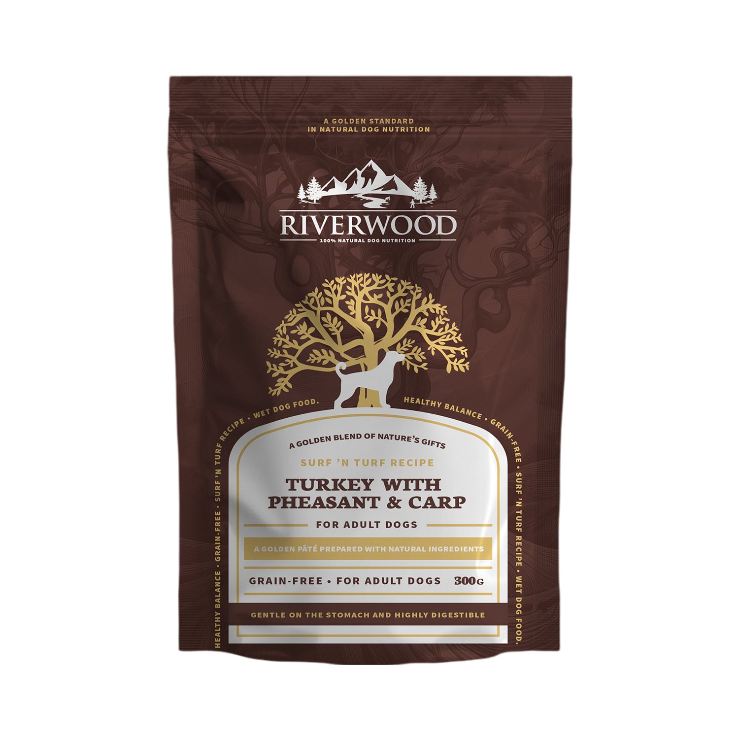 Riverwood Pounch Adult - Graanvrij - Hondenvoer - 300 Gram - Kalkoen | fazant Riverwood Pounch Adult - Graanvrij - Hondenvoer - 300 Gram - Kalkoen | fazant