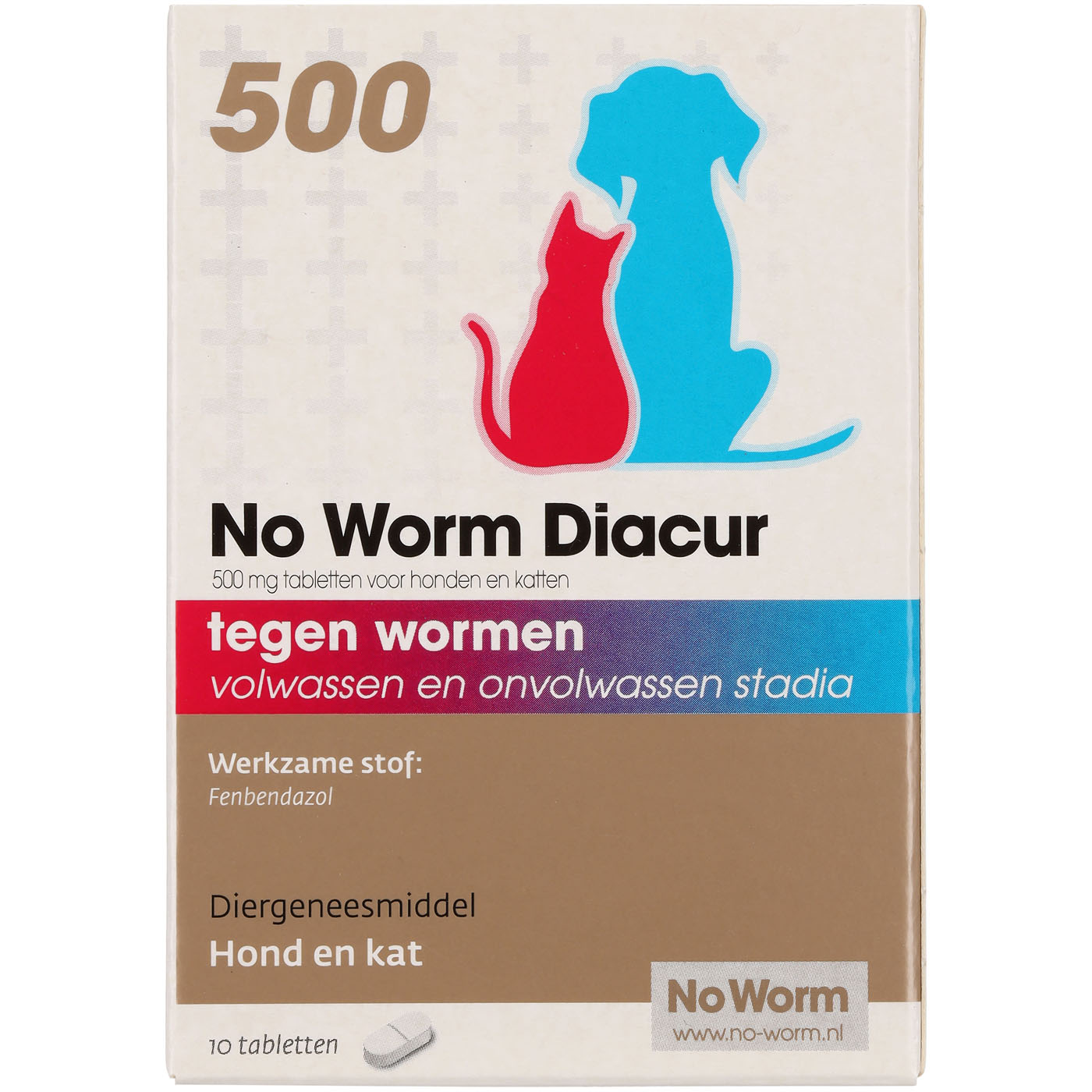 No Worm Diacur 500mg - Wormenmiddel - 10 Stuks