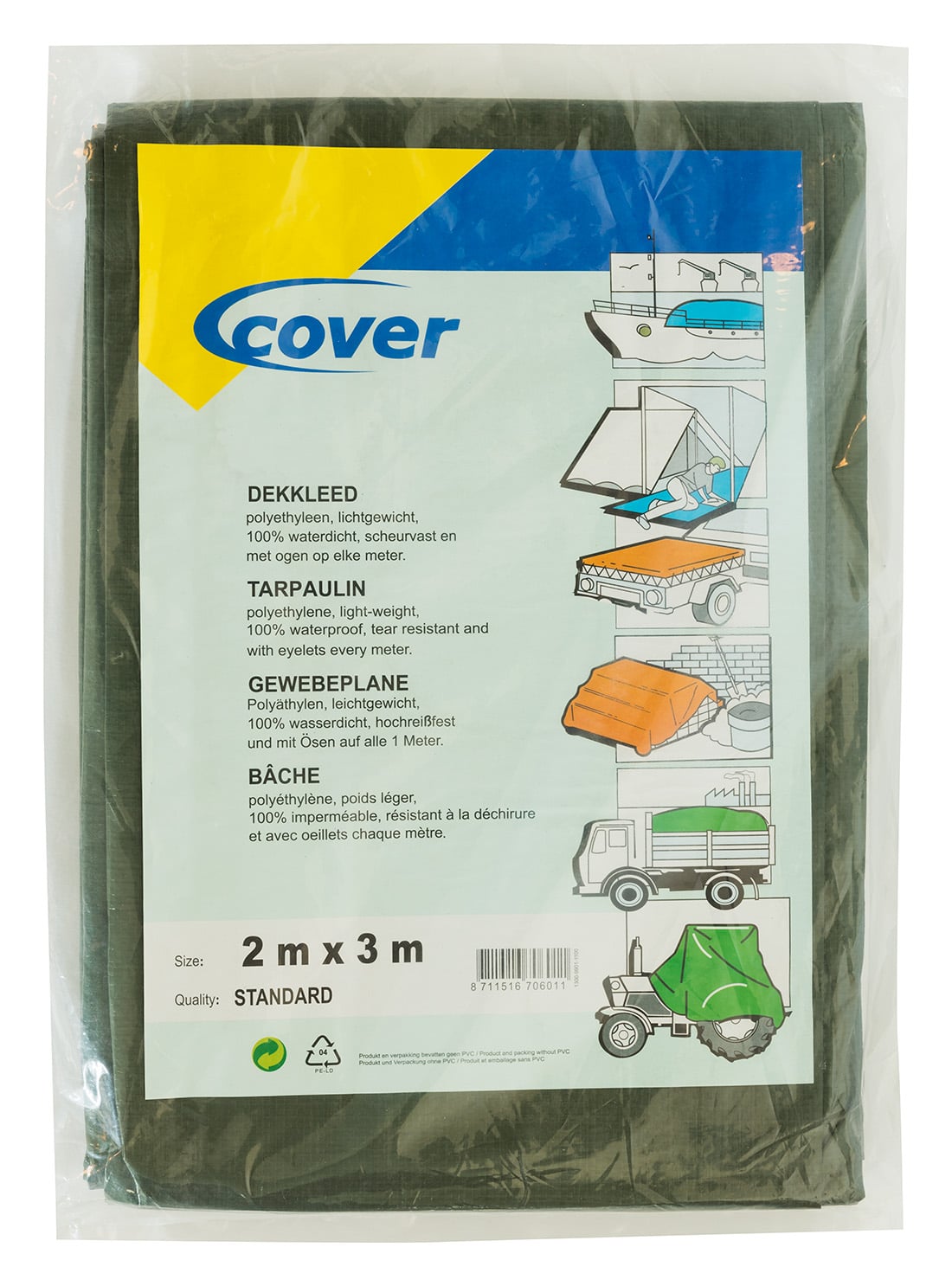 Cover - dekzeil - 36x28.5x3 cm - Groen Cover - dekzeil - 36x28.5x3 cm - Groen