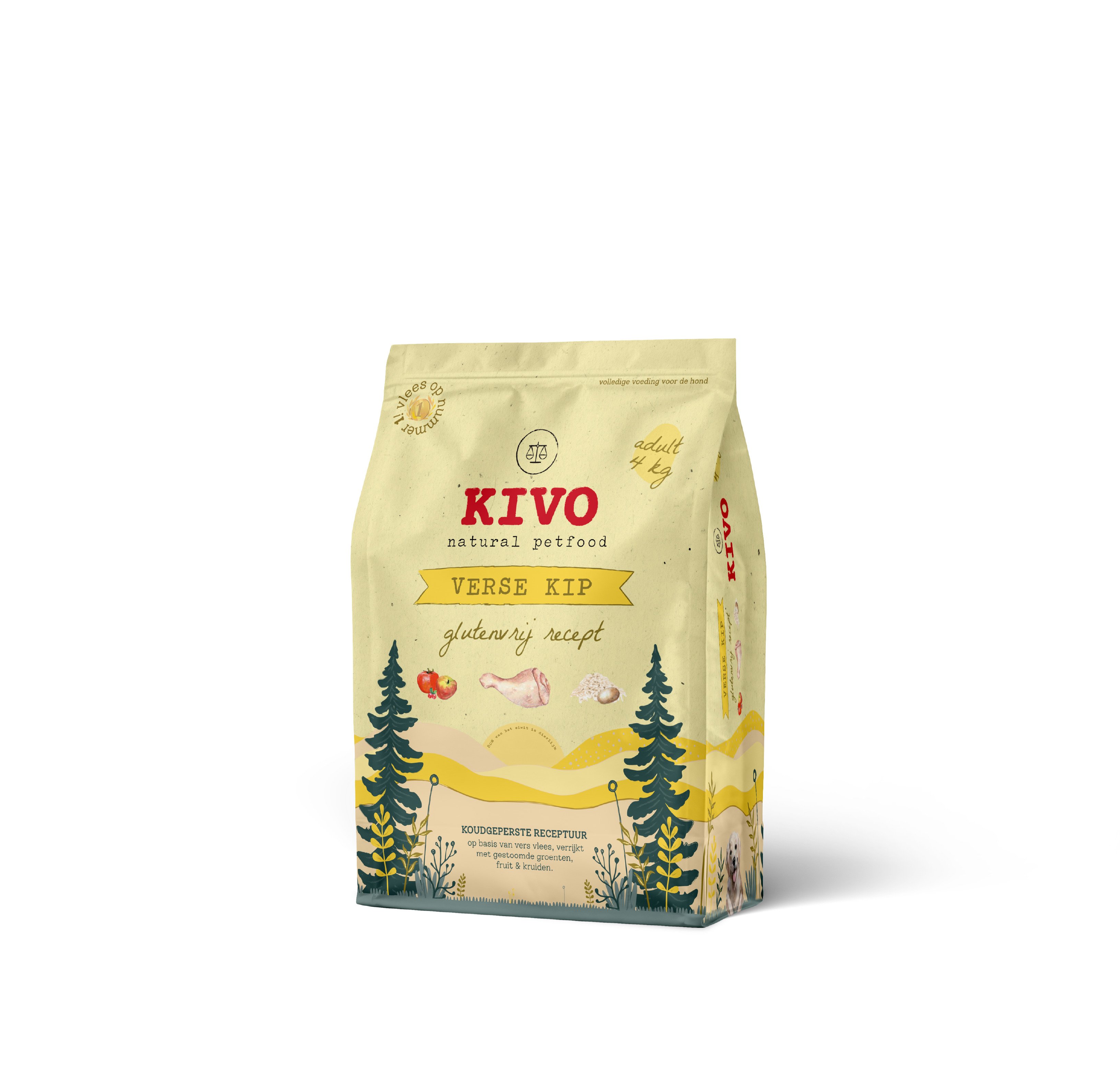 Kivo Adult - Vers Hondenvoer - Glutenvrij - 4 Kilogram