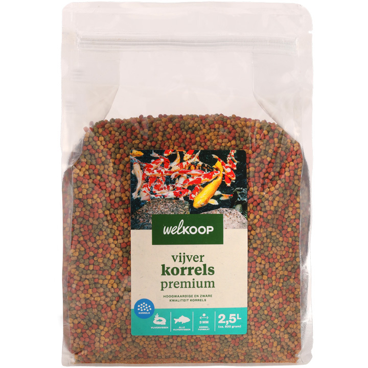 Welkoop Vijverkorrels Premium - Vijvervissenvoer - 2.5 Liter