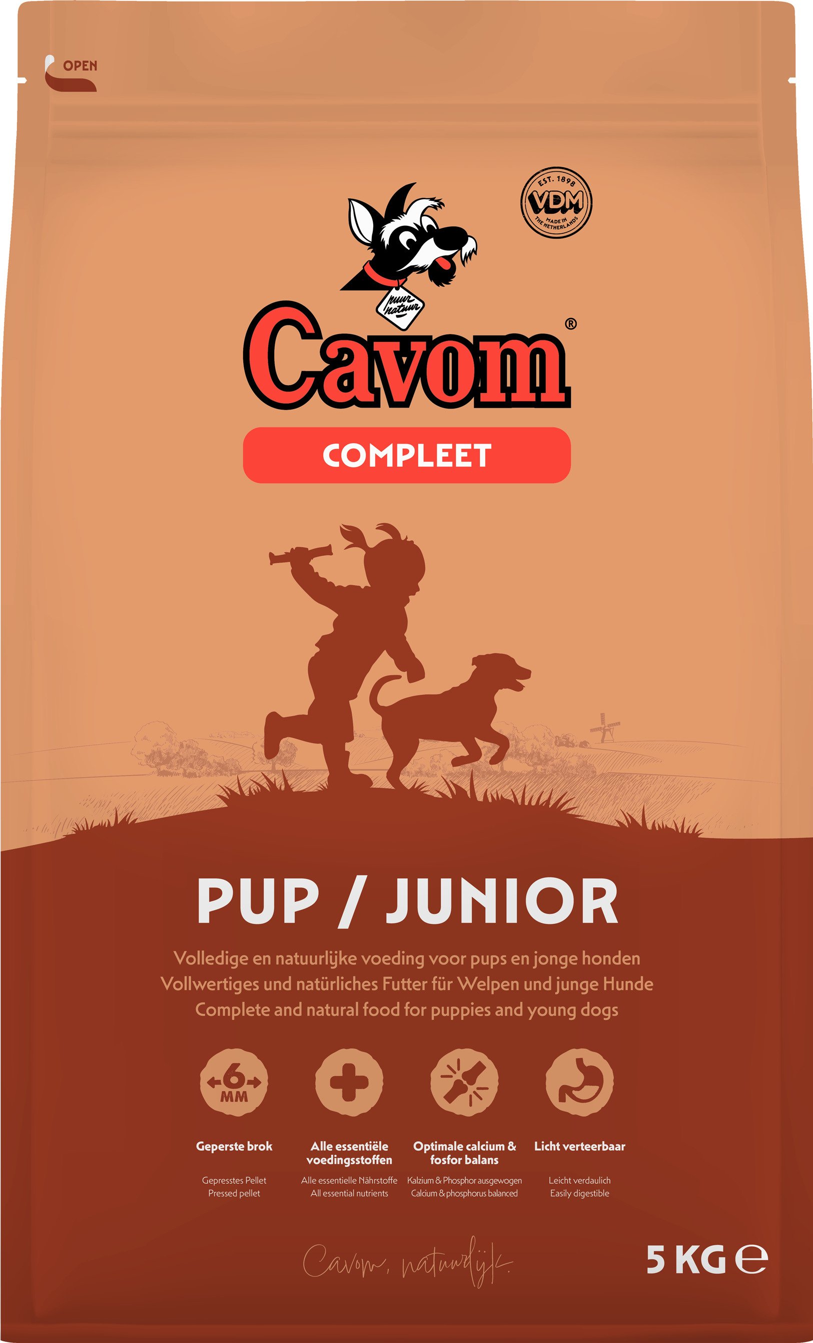 Cavom Compleet pup/junior - Hondenvoer - 5 Kilogram - rund Cavom Compleet pup/junior - Hondenvoer - 5 Kilogram - rund