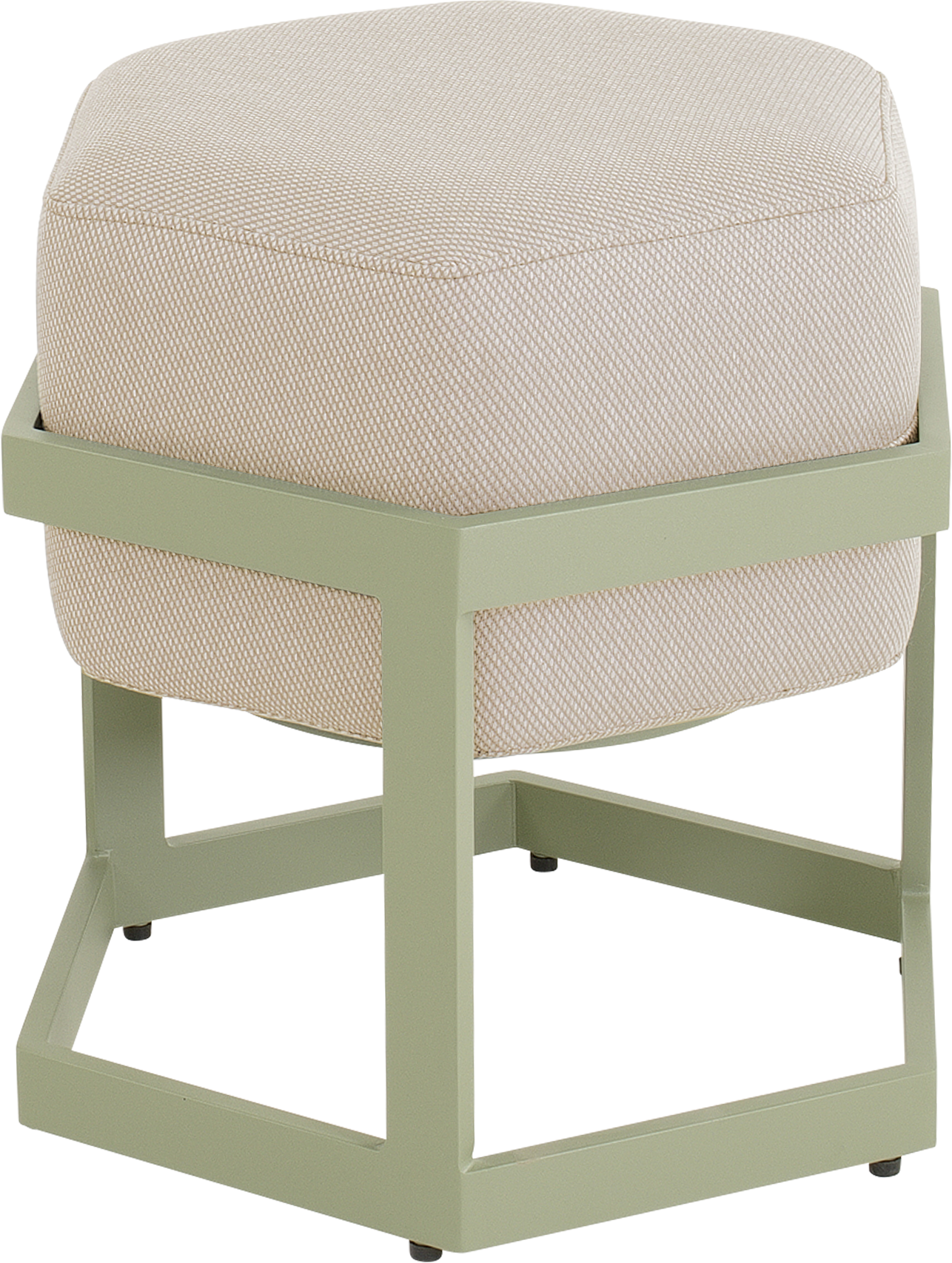 Lesli Living Esagono - Hocker - Zachtgroen - 47.5x41.5x48 cm