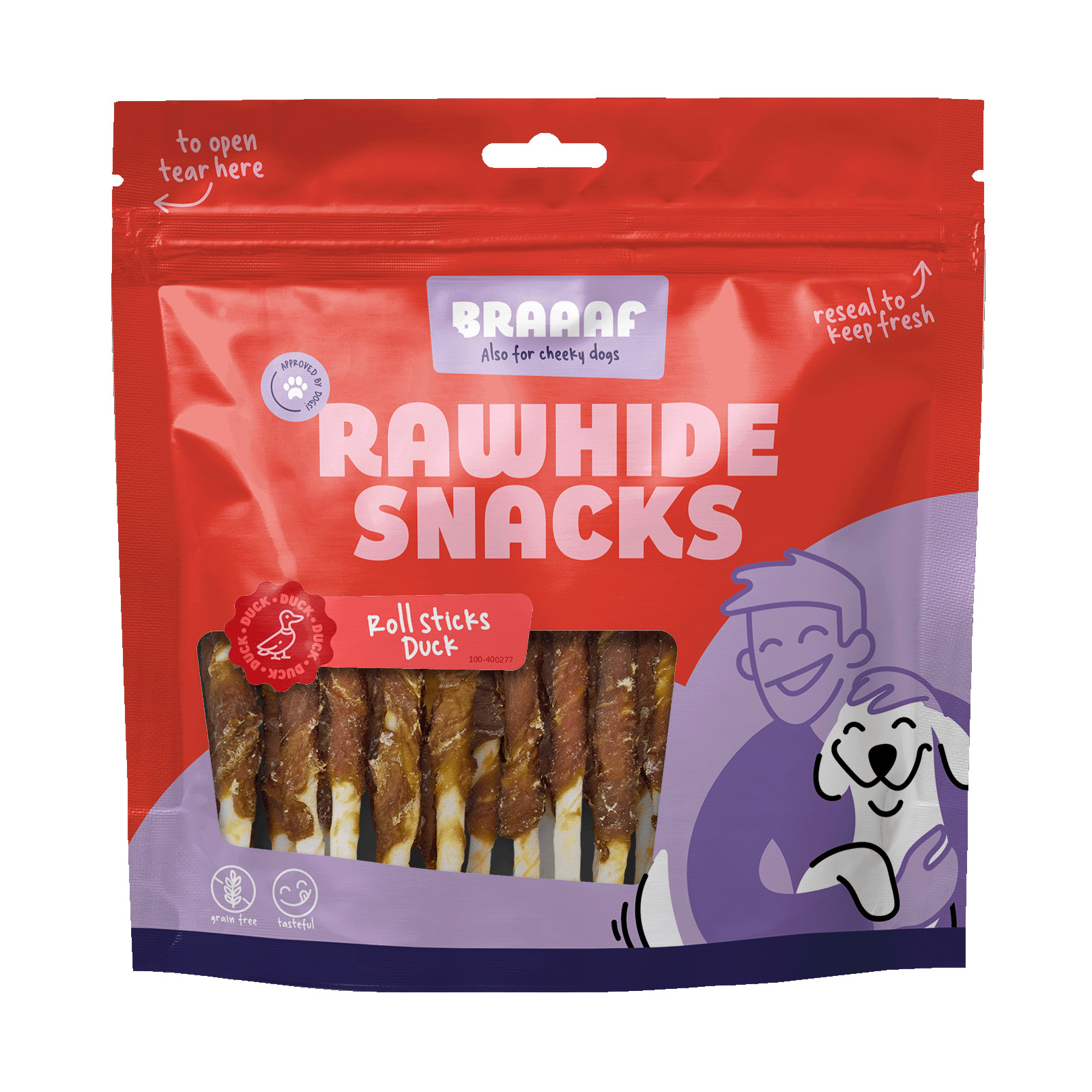 Braaaf Strips - Hondensnack - 280 Gram - eend Braaaf Strips - Hondensnack - 280 Gram - eend