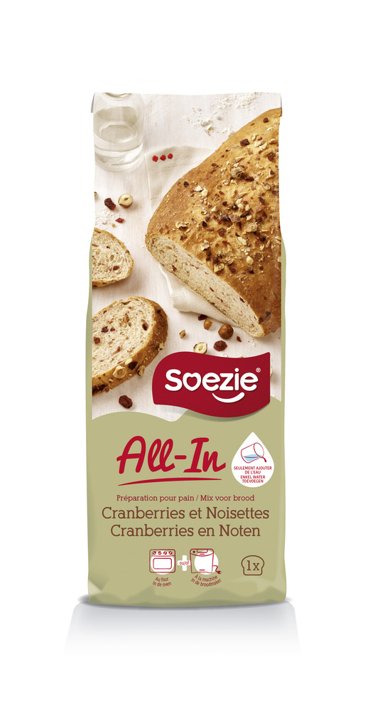 Soezie All-in-mix Cranberry-notenbrood - Broodmeel - 500 Gram
