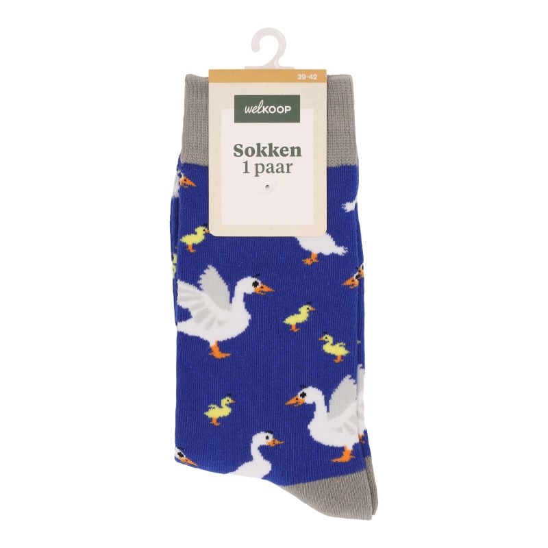 Welkoop Fun Gans - Sokken - Blauw - 35-38