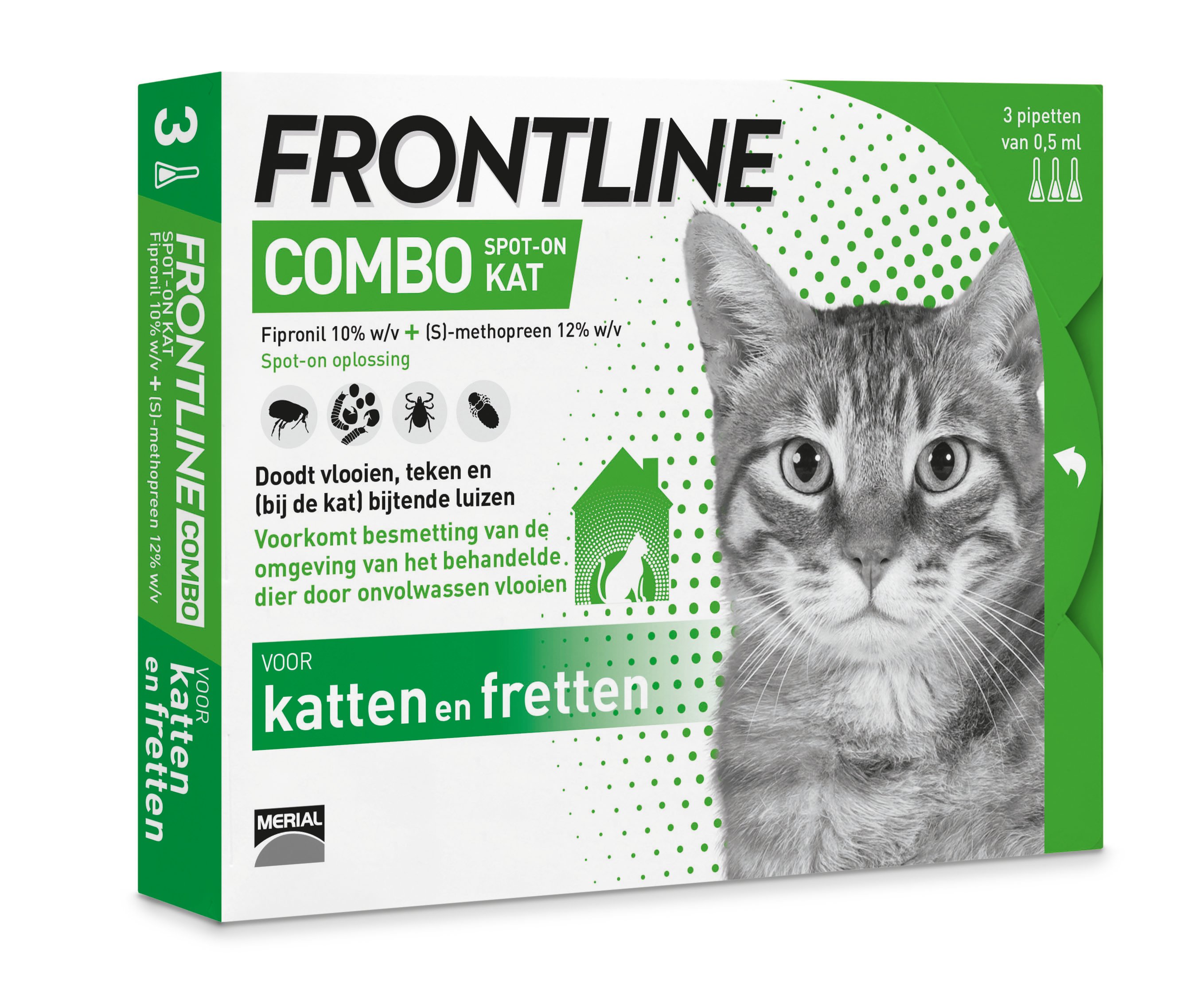 Frontline Combo Kat - Vlooien & Tekenmiddel - 3 pipetten - 3 Stuks Frontline Combo Kat - Vlooien & Tekenmiddel - 3 pipetten - 3 Stuks