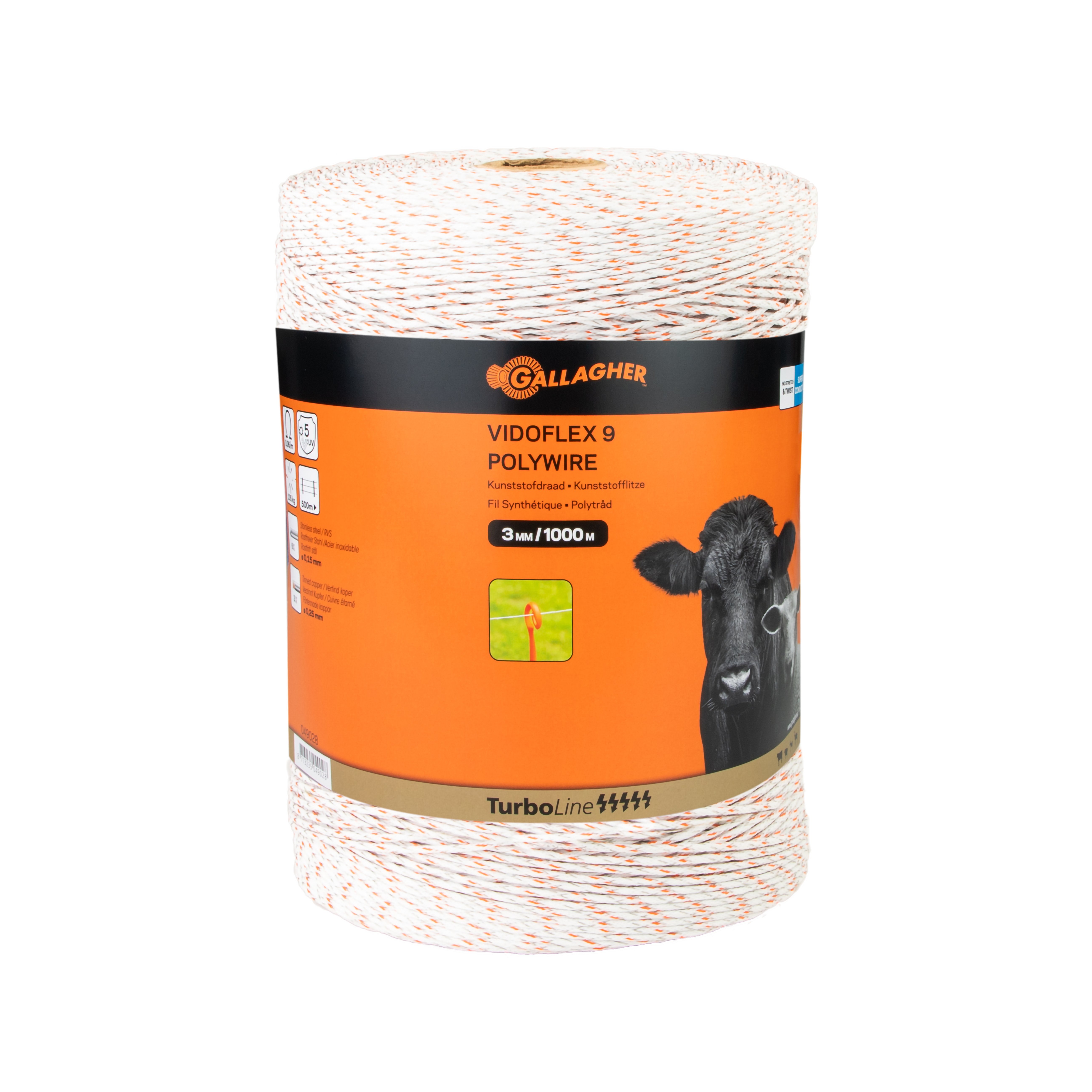 Gallagher Vidoflex 9 - Schrikdraad - 26.5 cm - 1000 Meter - Wit - 20.5 cm - 100000 cm Gallagher Vidoflex 9 - Schrikdraad - 26.5 cm - 1000 Meter - Wit - 20.5 cm - 100000 cm