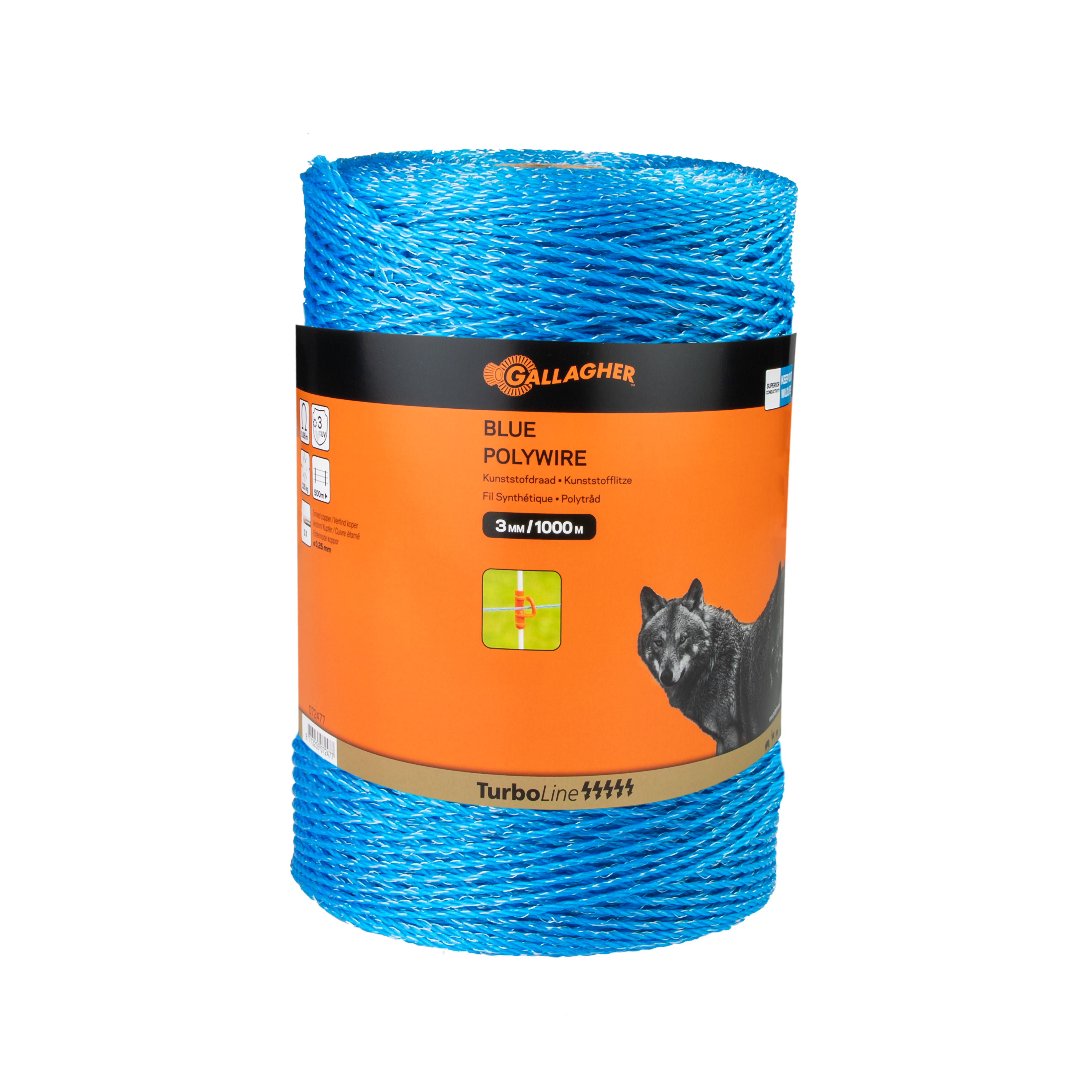 Gallagher TurboLine PolyWire - Schrikdraad - 27 cm - 1000 Meter - Blauw - 20 cm - 100000 cm