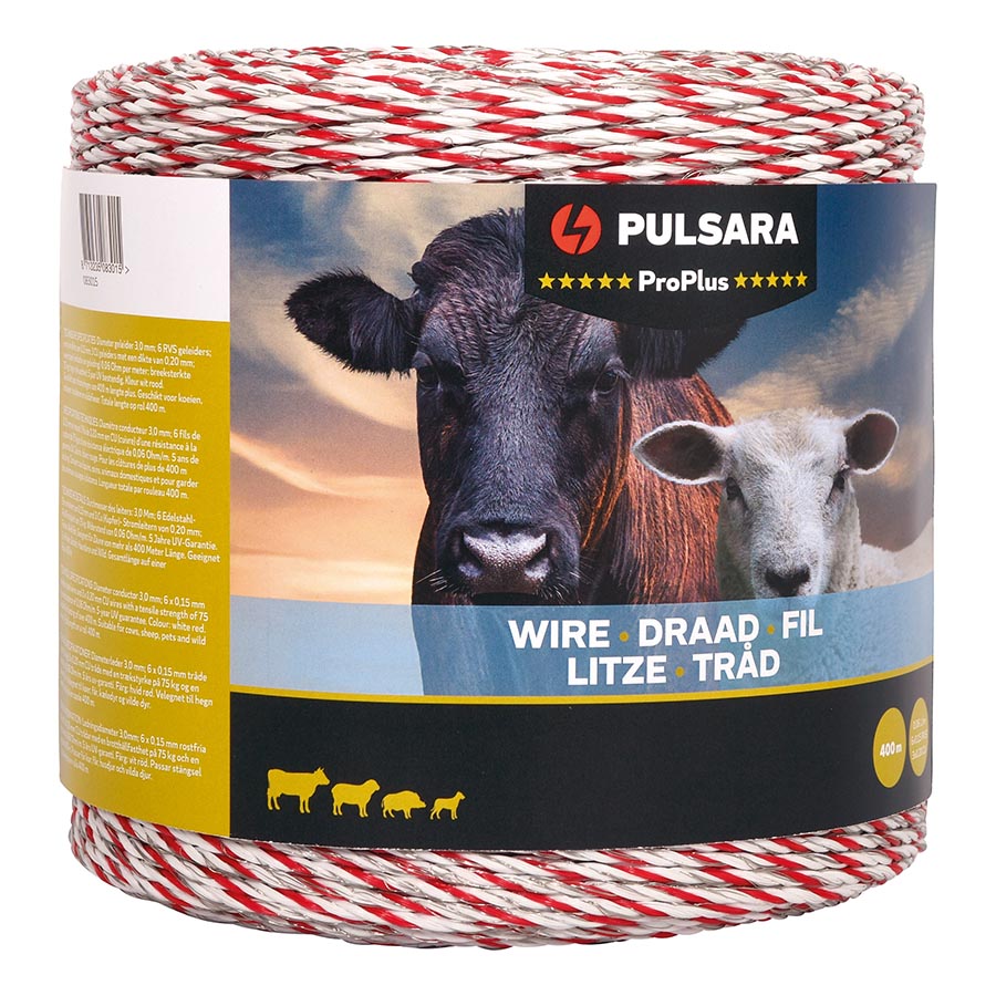 Pulsara Pro Plus - Schrikdraad - 16 cm - 400 Meter - Wit - 17 cm - 40000 cm