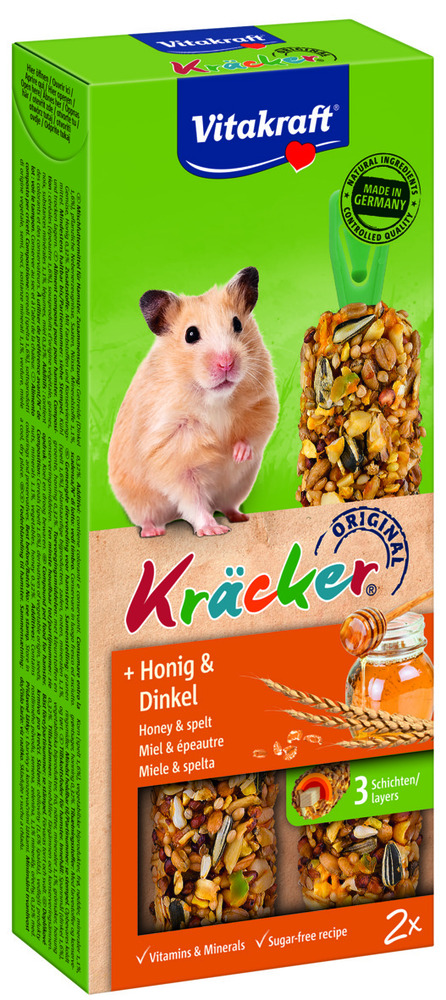 Vitakraft Kräcker 2 in 1 - Hamstersnack - Honing