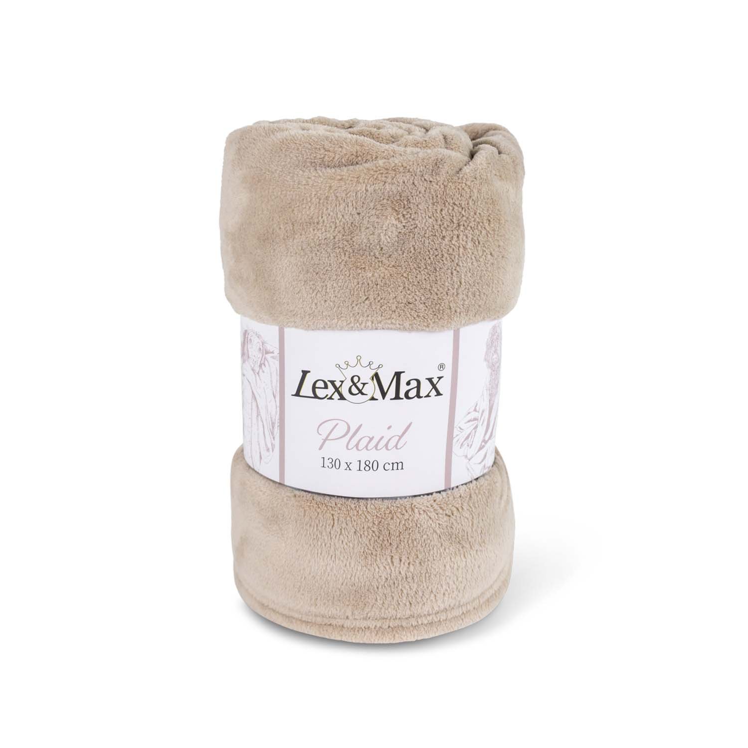 Lex & Max Fleeceplaid - Hondendeken - Zand - 1x180x130 cm