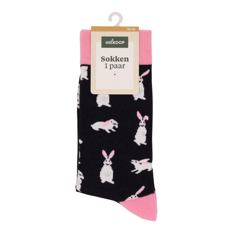 Welkoop Fun Konijn - Sokken - Roze - 35-38