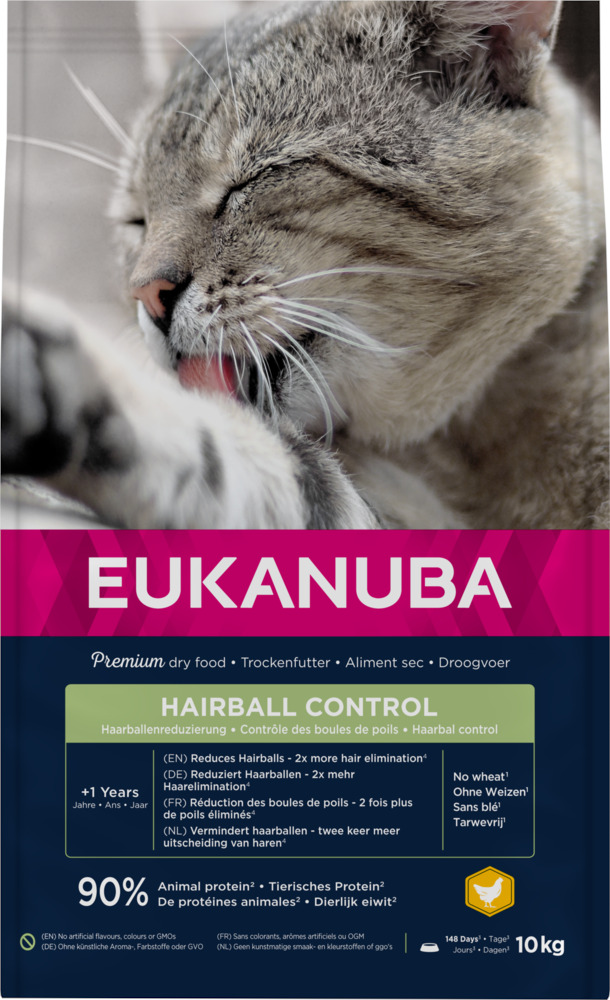Eukanuba Adult Hairball Control- Kattenvoer - 10 Kilogram - kip