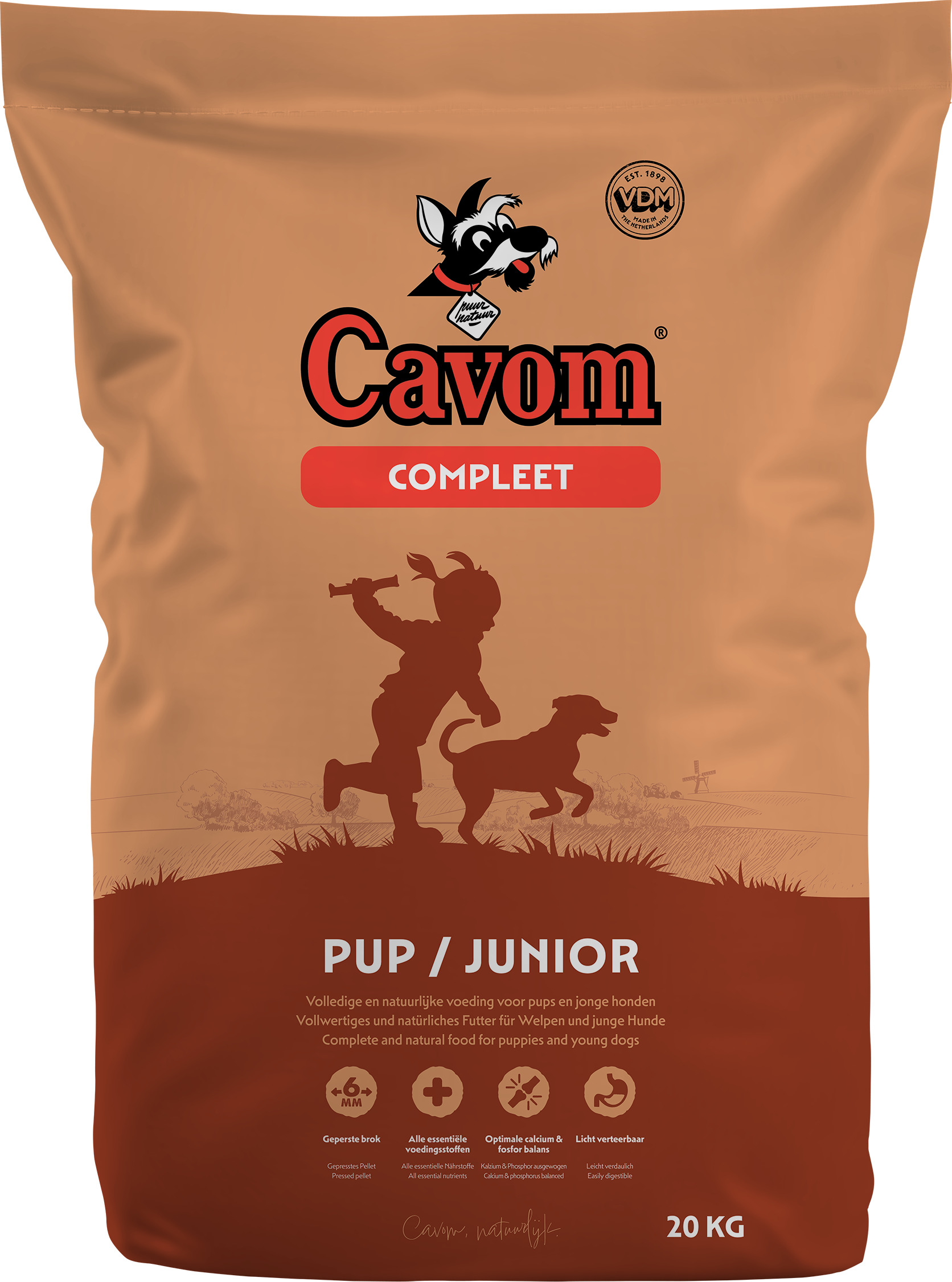 Cavom Compleet pup/junior - Hondenvoer - 20 Kilogram - rund