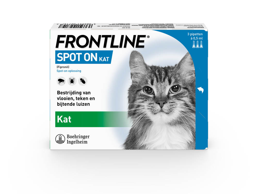 Frontline Spot On - Vlooien en tekenpipet - 3 pipetten - 3 Stuks