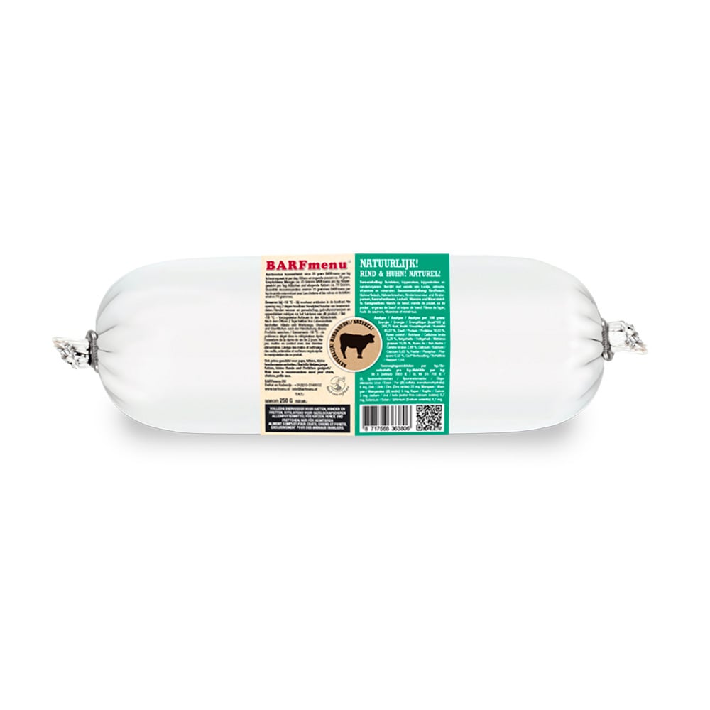 BARFmenu - Kattenvoer - 250 Gram - kip, rund