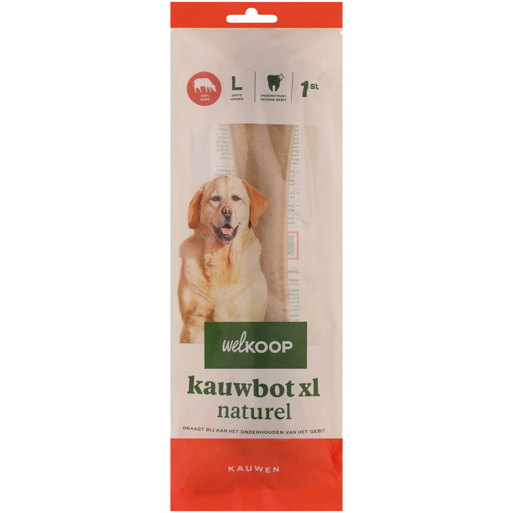 Welkoop - Kauwbot XL - Naturel - 1 Stuks - rund - XL Welkoop - Kauwbot XL - Naturel - 1 Stuks - rund - XL