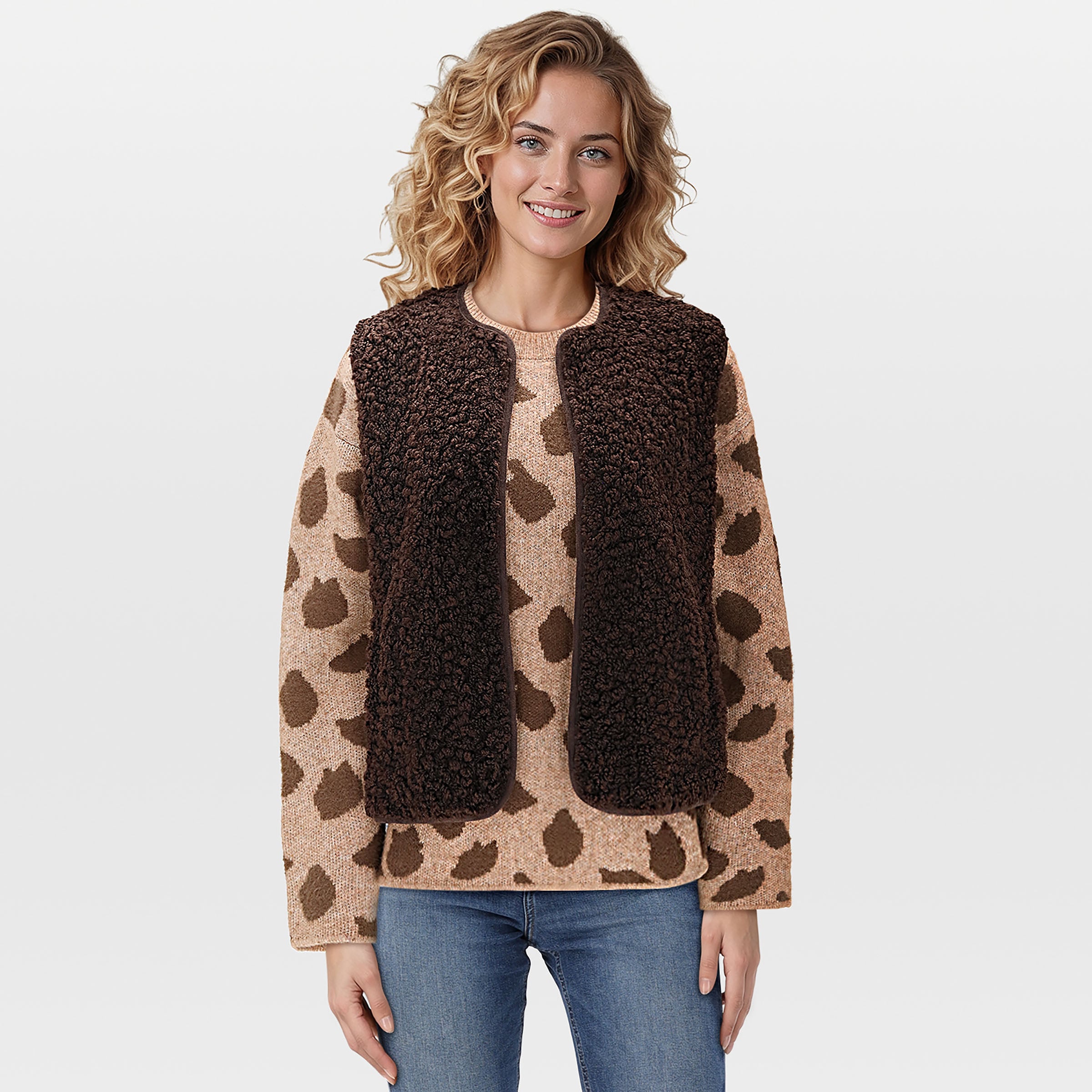 Veleste Siami - Gilet - Donkerbruin - 36 Veleste Siami - Gilet - Donkerbruin - 36