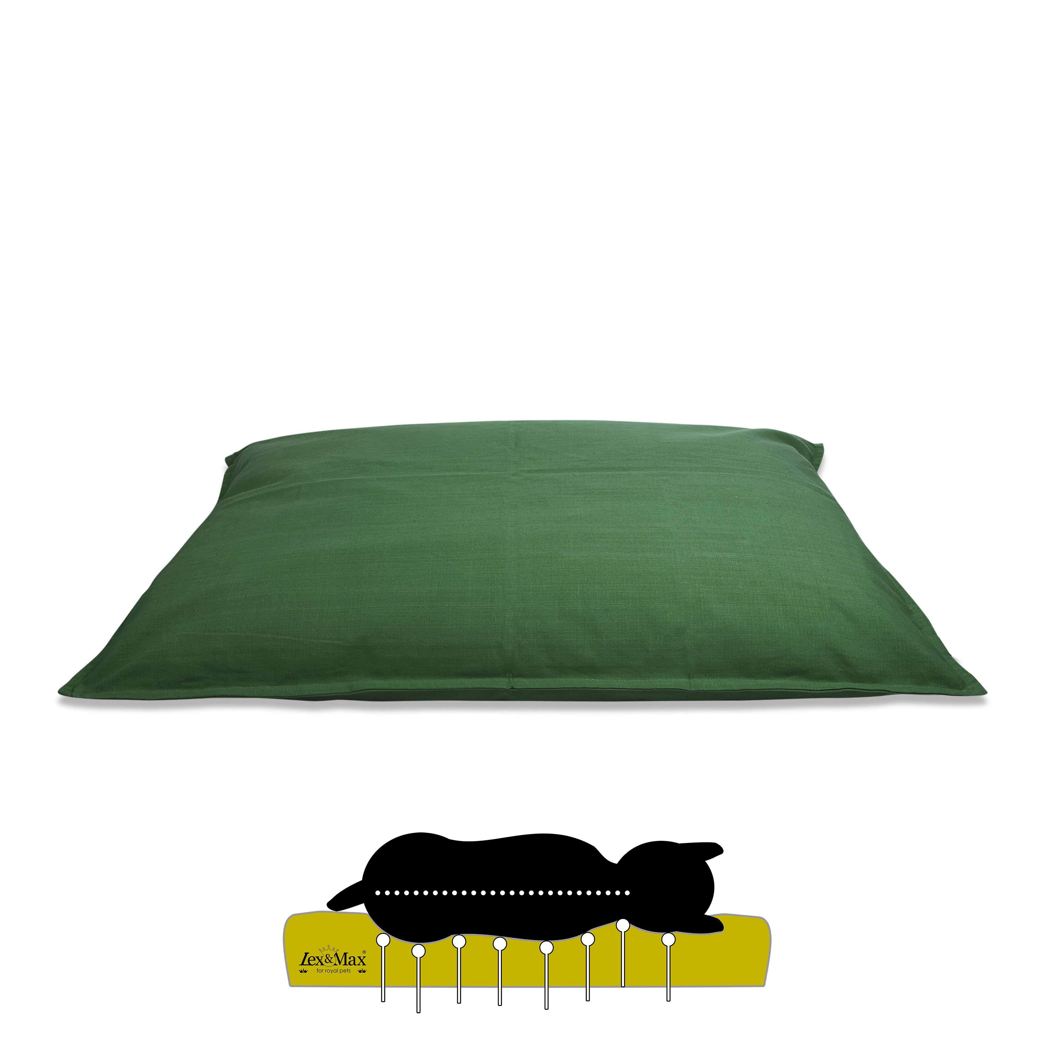 Lex & Max Tivoli - Orthopedisch Hondenkussen - Donkergroen - 70x100x16 cm - L Lex & Max Tivoli - Orthopedisch Hondenkussen - Donkergroen - 70x100x16 cm - L