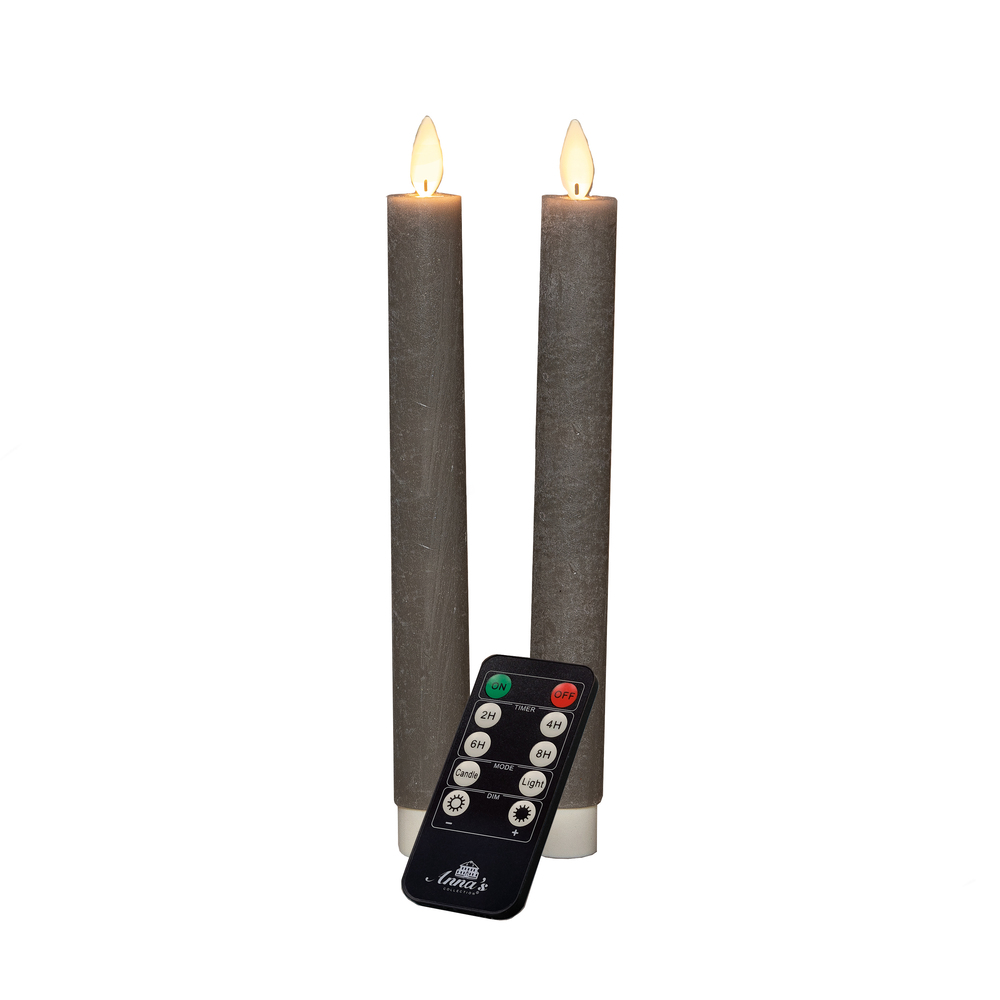 Anna's Collection - LED Dinerkaars - Met afstandsbediening - 26.5 cm - Taupe