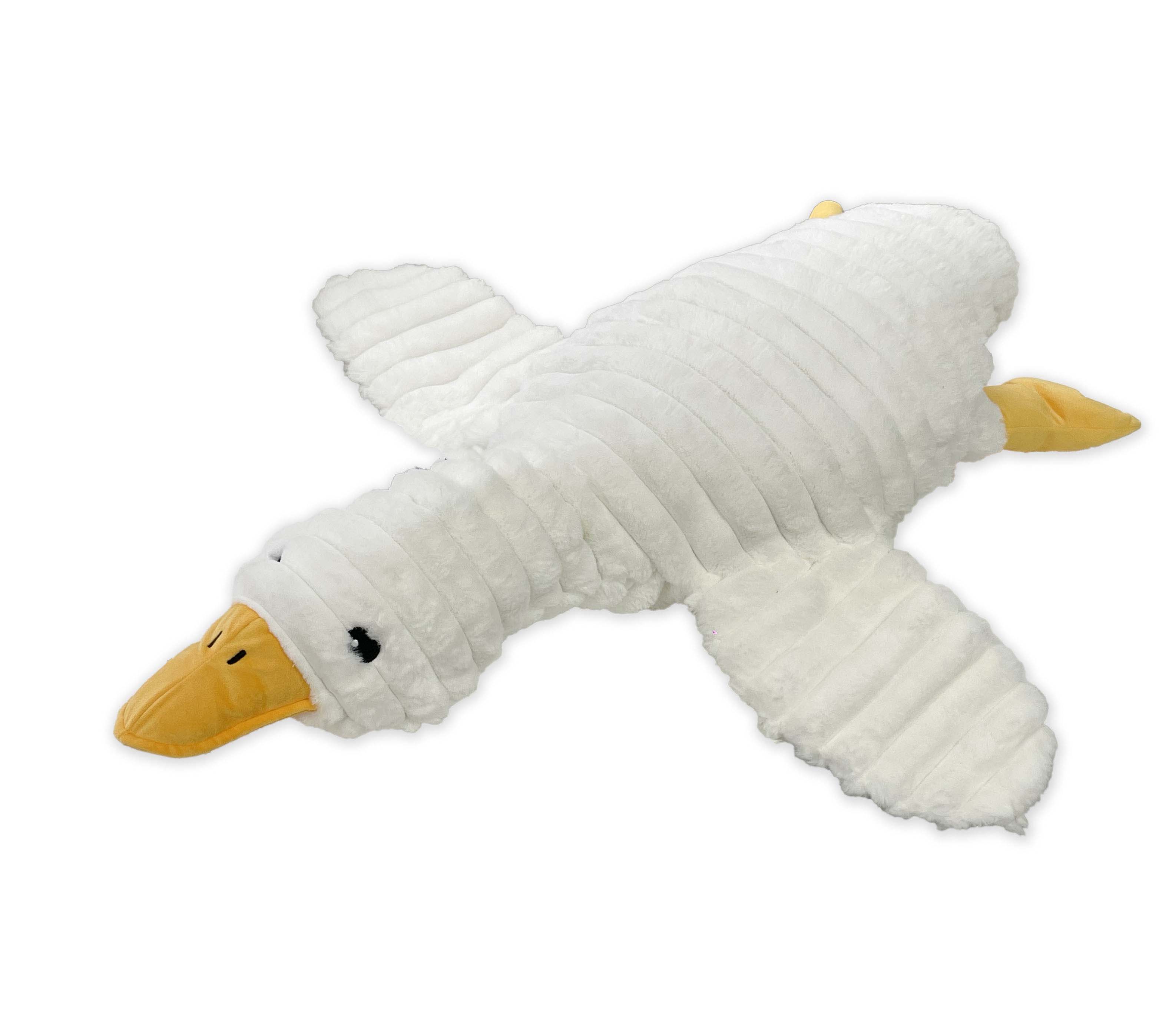 Quapas Gans Knuffel - Hondenspeelgoed - Wit - 20x25x66 cm - XL