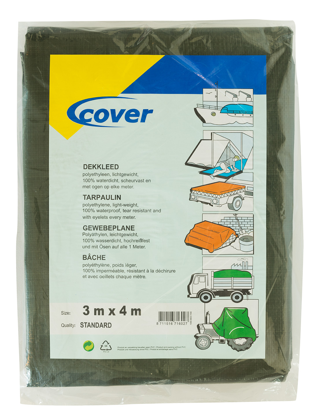 Cover - dekzeil - 28.5x36x5.5 cm - Groen Cover - dekzeil - 28.5x36x5.5 cm - Groen