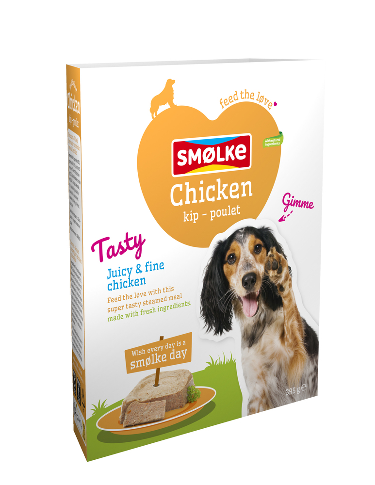 Smölke Kip Vers Gestoomd - Hondenvoer - 395 Gram - kip