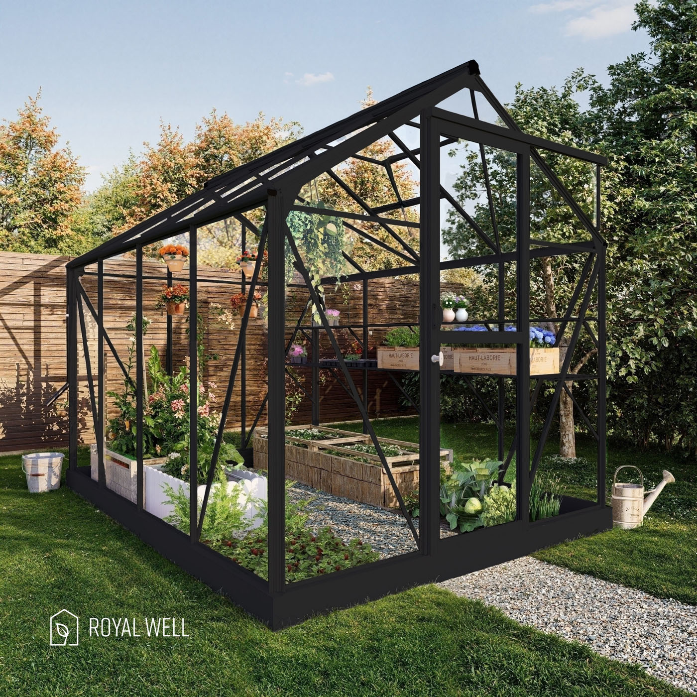 Royal Well Mary II - Tuinkas - Zwart - 241x212x291 cm - Veiligheidsglas
